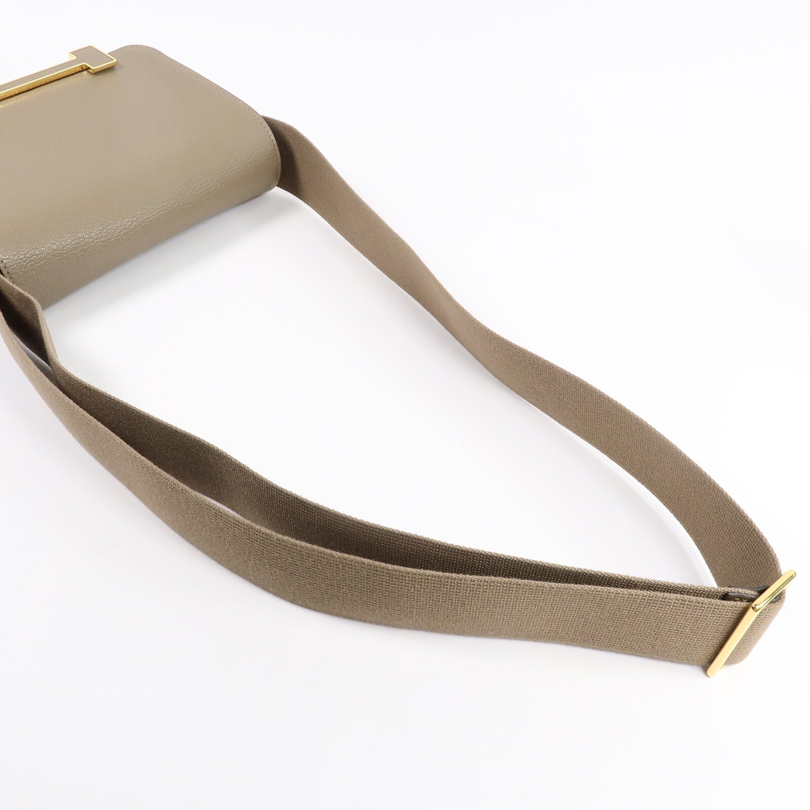 HERMES Chevre皮革Geta肩背袋Etoupe