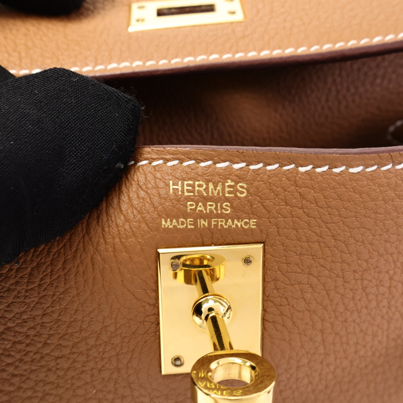 HERMES Togo皮革Kelly 25手挽肩背兩用袋Gold