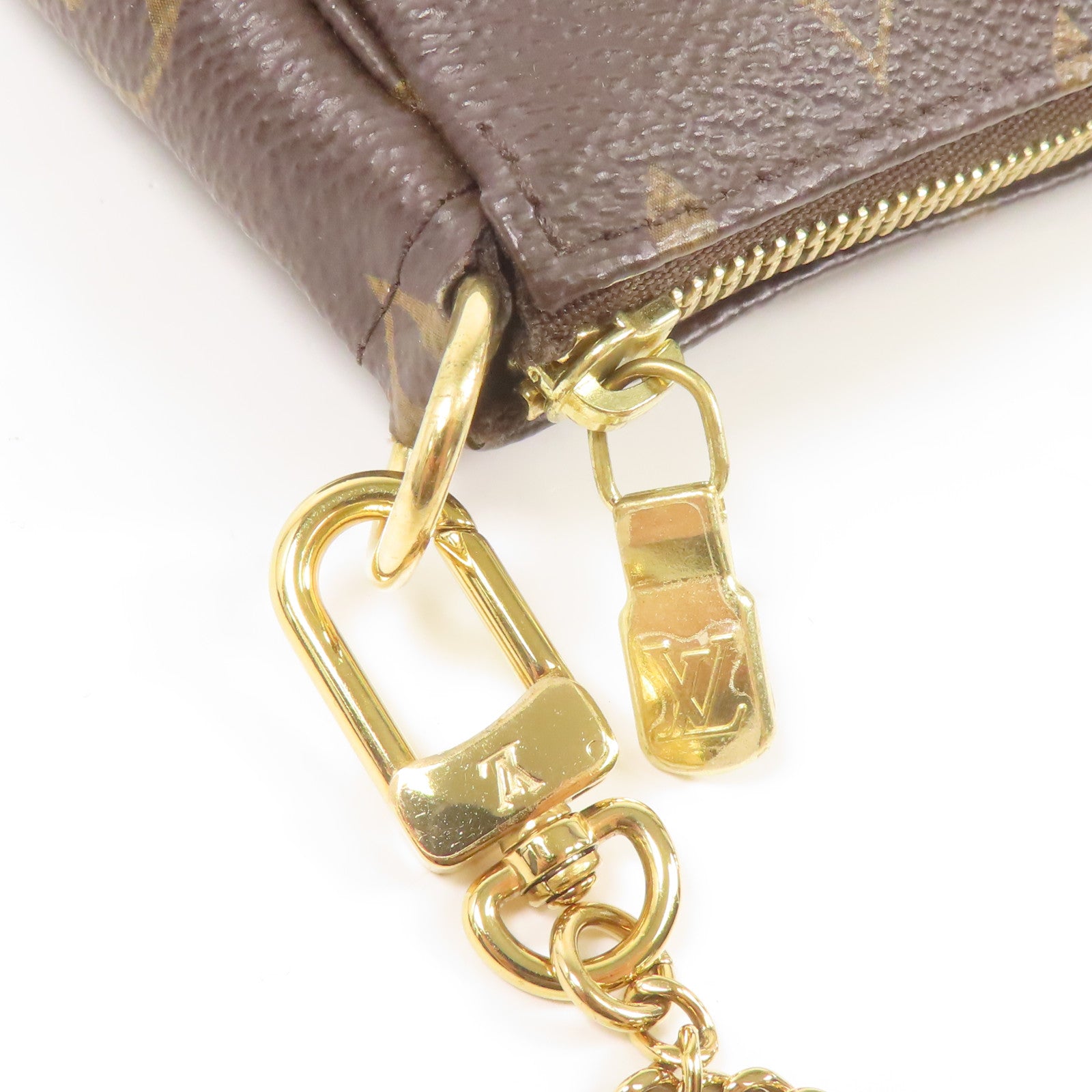 LOUIS VUITTON LV GHW Mini Pochette Accessoires Handbag M58009 Monogram Brown