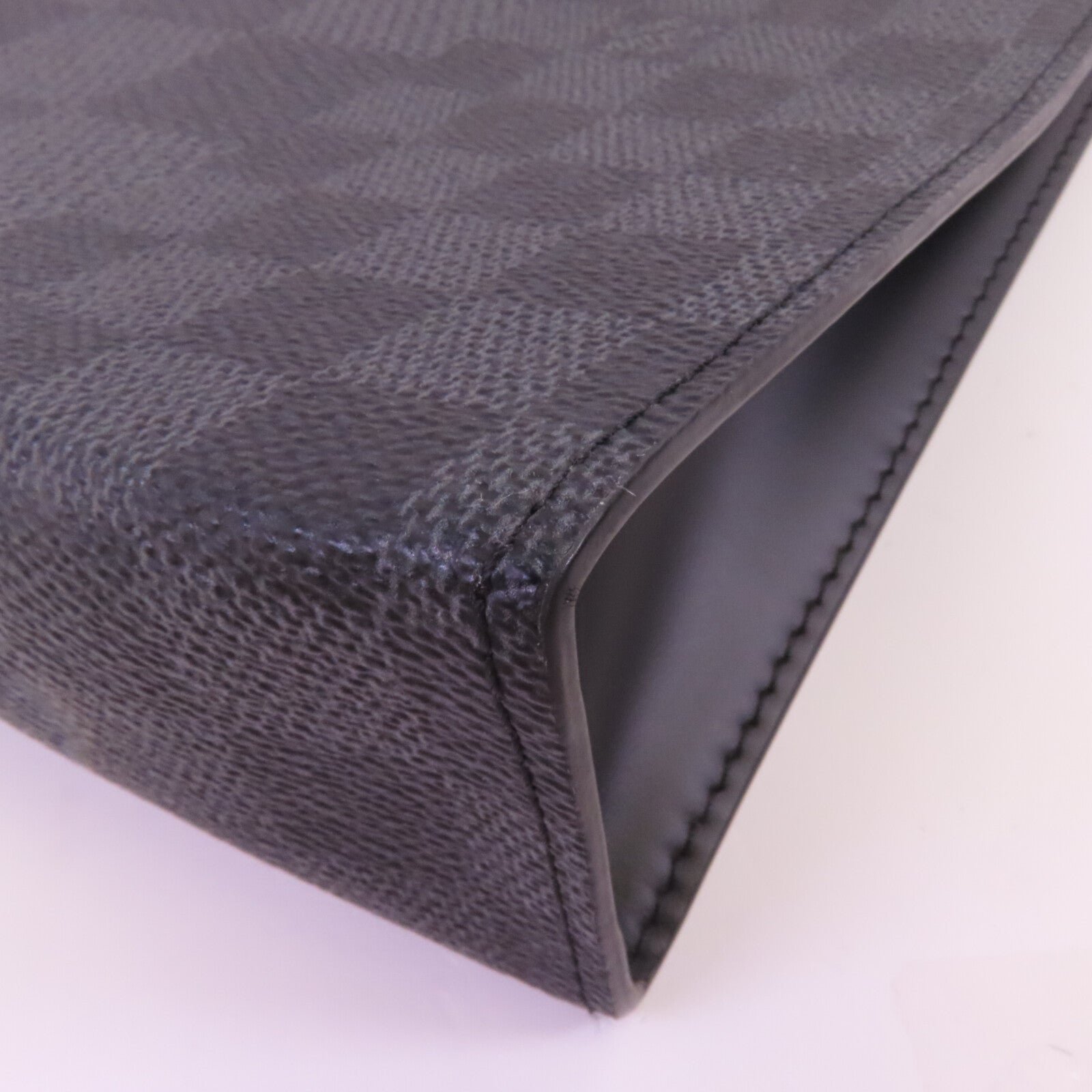 LOUIS VUITTON Damier Graphite Pochette Voyage銀扣手拿包