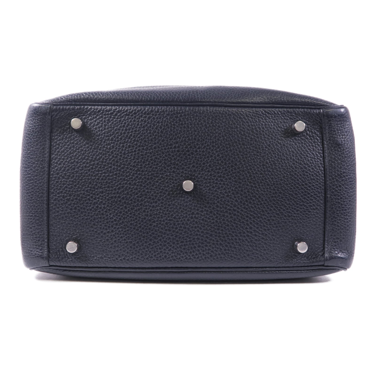 HERMES Clemence皮革Lindy 30銀扣手挽肩背兩用袋2Z Bleu Nuit