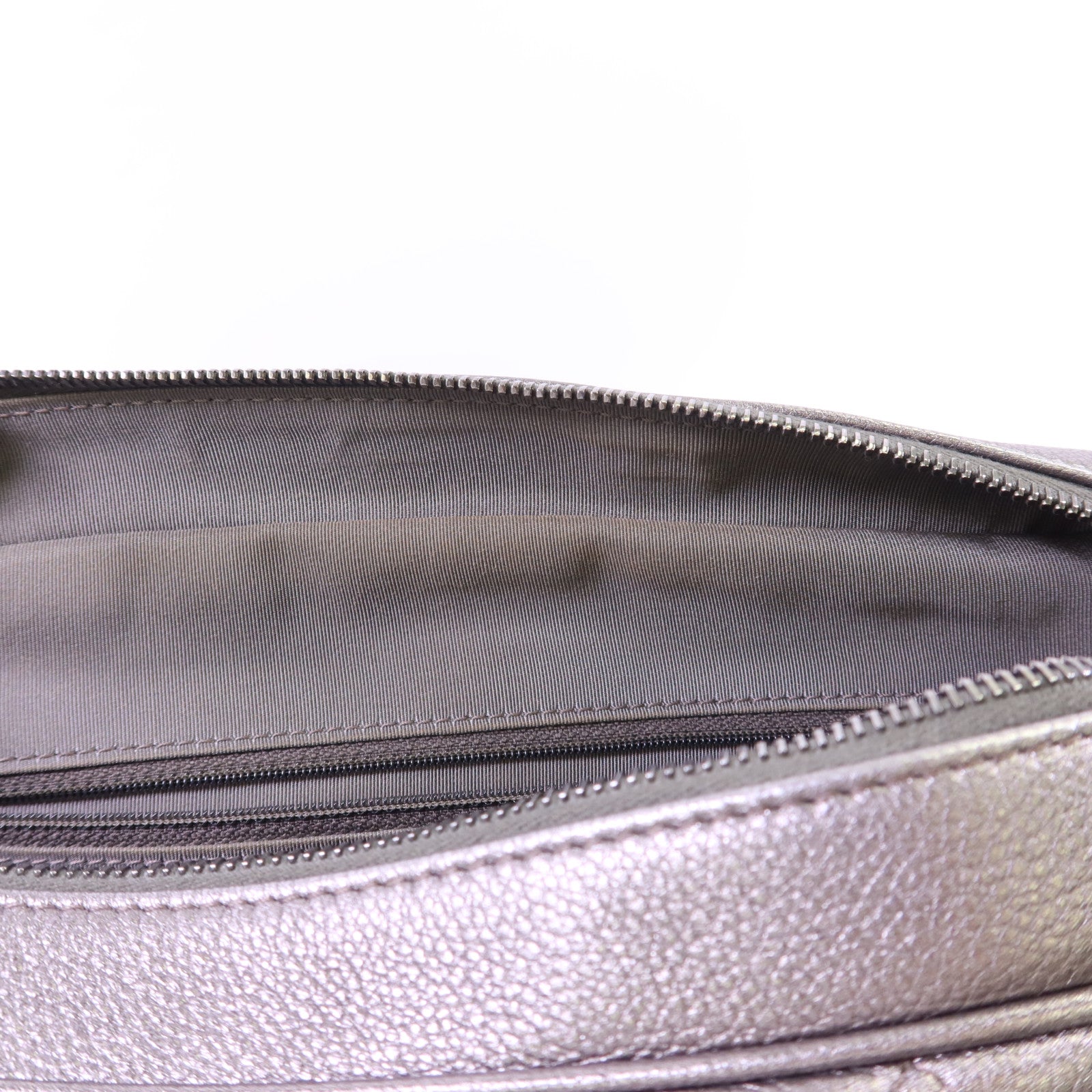 CHANEL 牛皮皮革Chain Shoulder銀扣鏈帶肩背袋