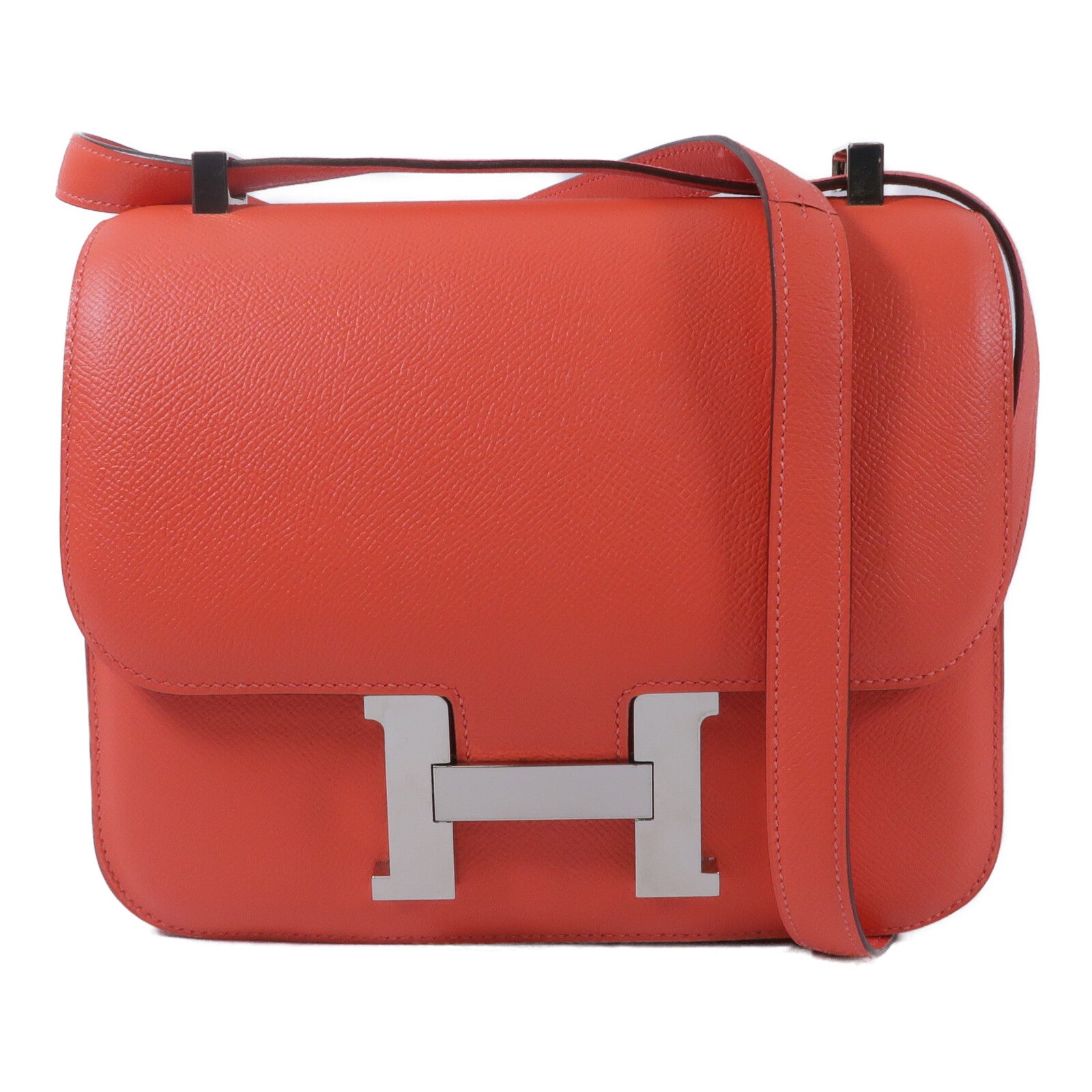 HERMES Epsom皮革Constance 24肩背袋Rose Jaipur