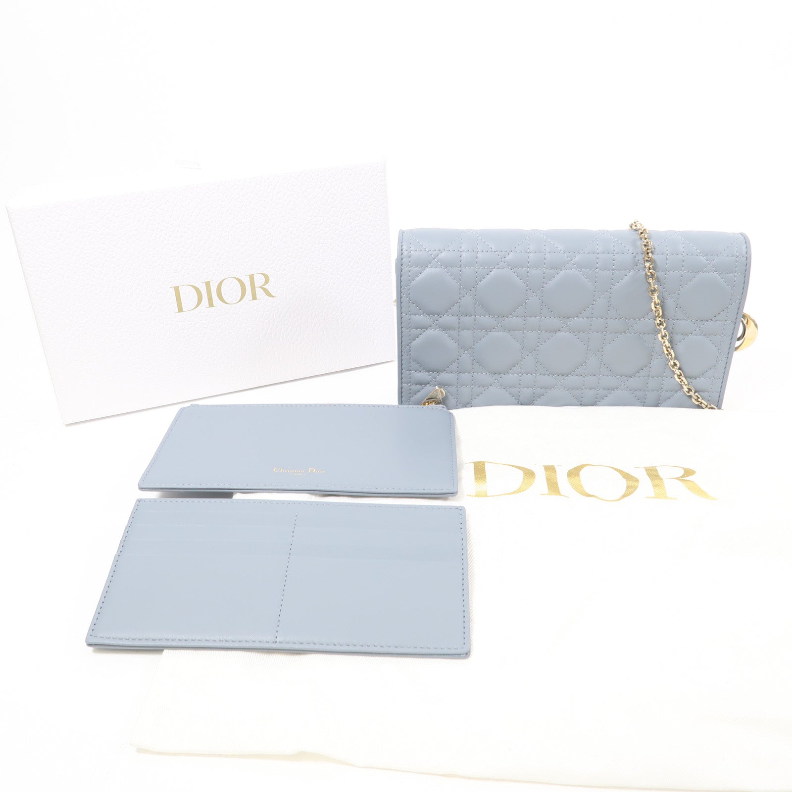 Dior 羊皮皮革Lady Dior Pouch金扣鏈帶肩背袋