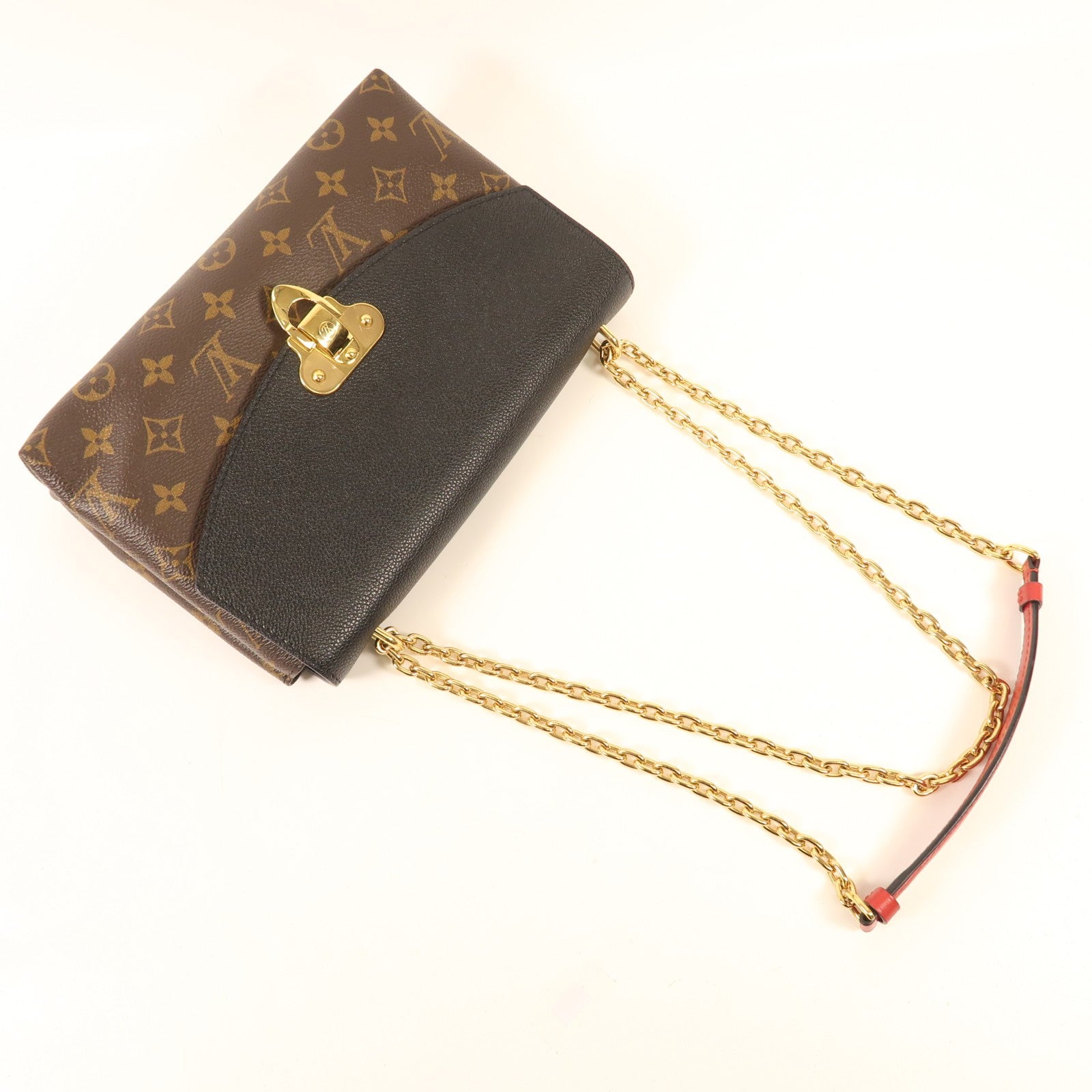 LOUIS VUITTON Monogram Saint Placide金扣肩背袋棕色/色
