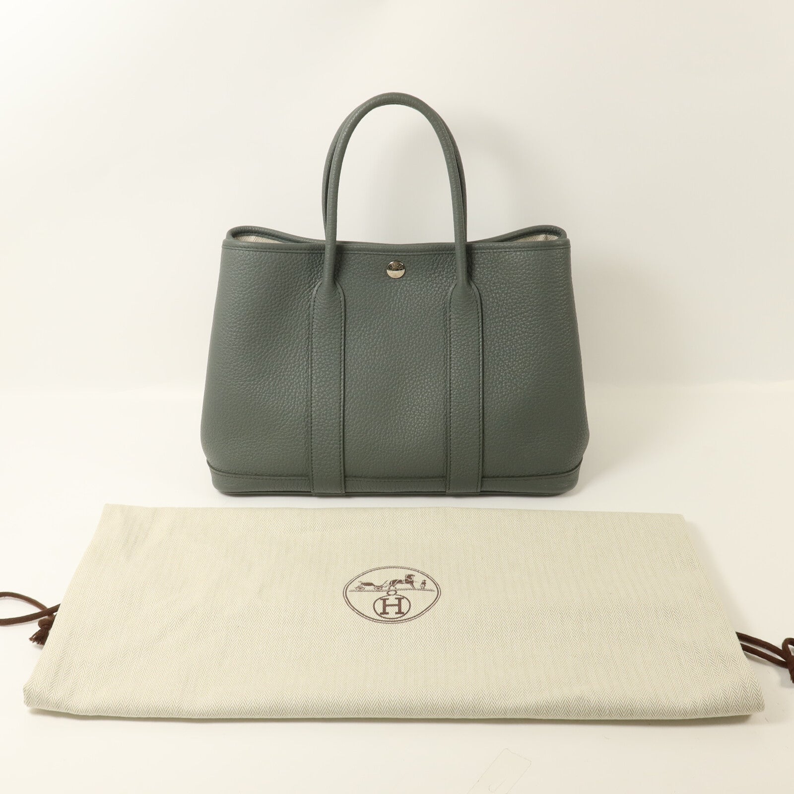 HERMES Negonda皮革Garden Party TPM手挽袋Vert Amande
