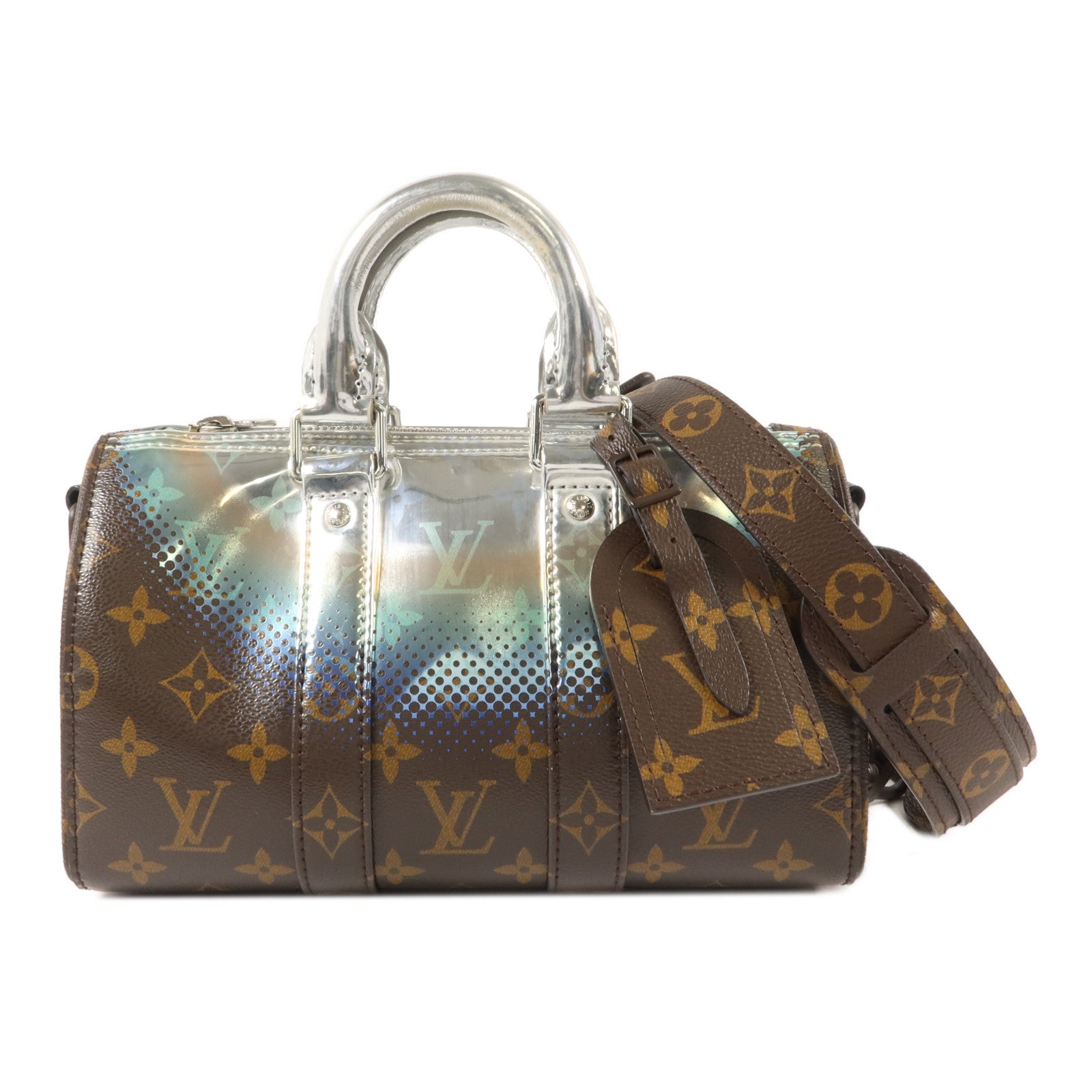 LOUIS VUITTON Mono-Metallic Nebula Keepall Bandouliere 25手挽肩背兩用袋