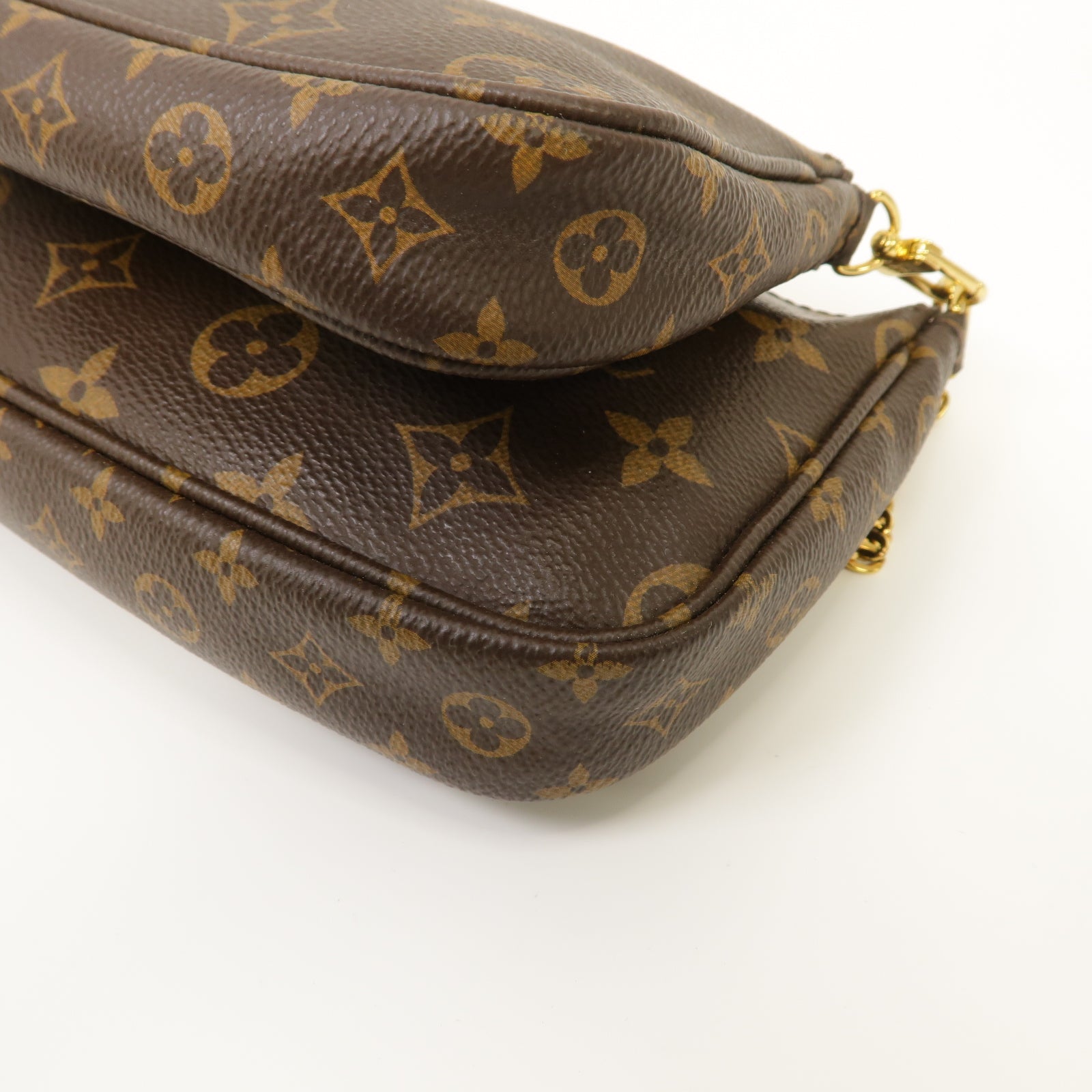 LOUIS VUITTON 【激減優惠】Monogram Multi Pochette Accessoires金扣肩背袋棕色