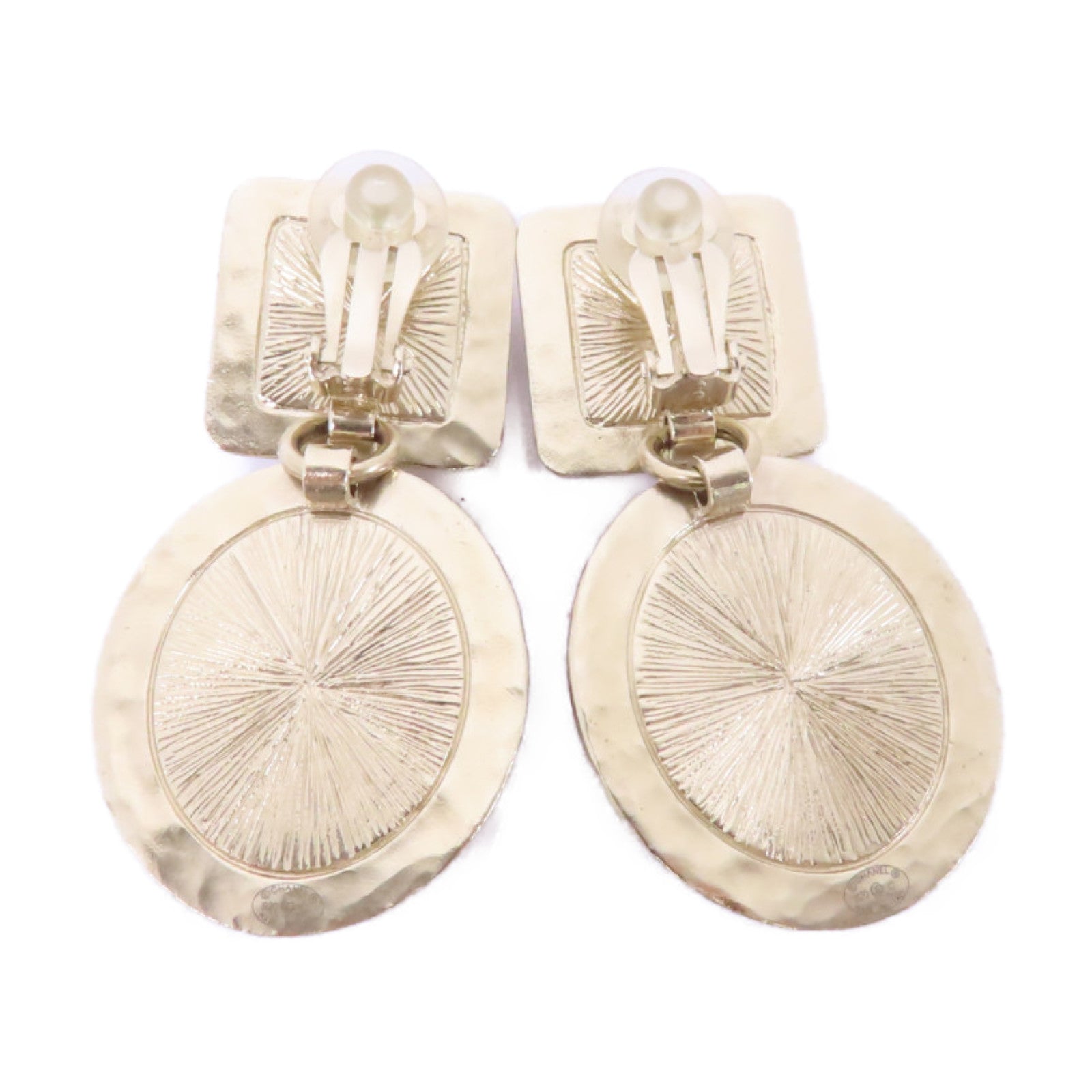 CHANEL 金屬Earrings耳環金色/米色/白色