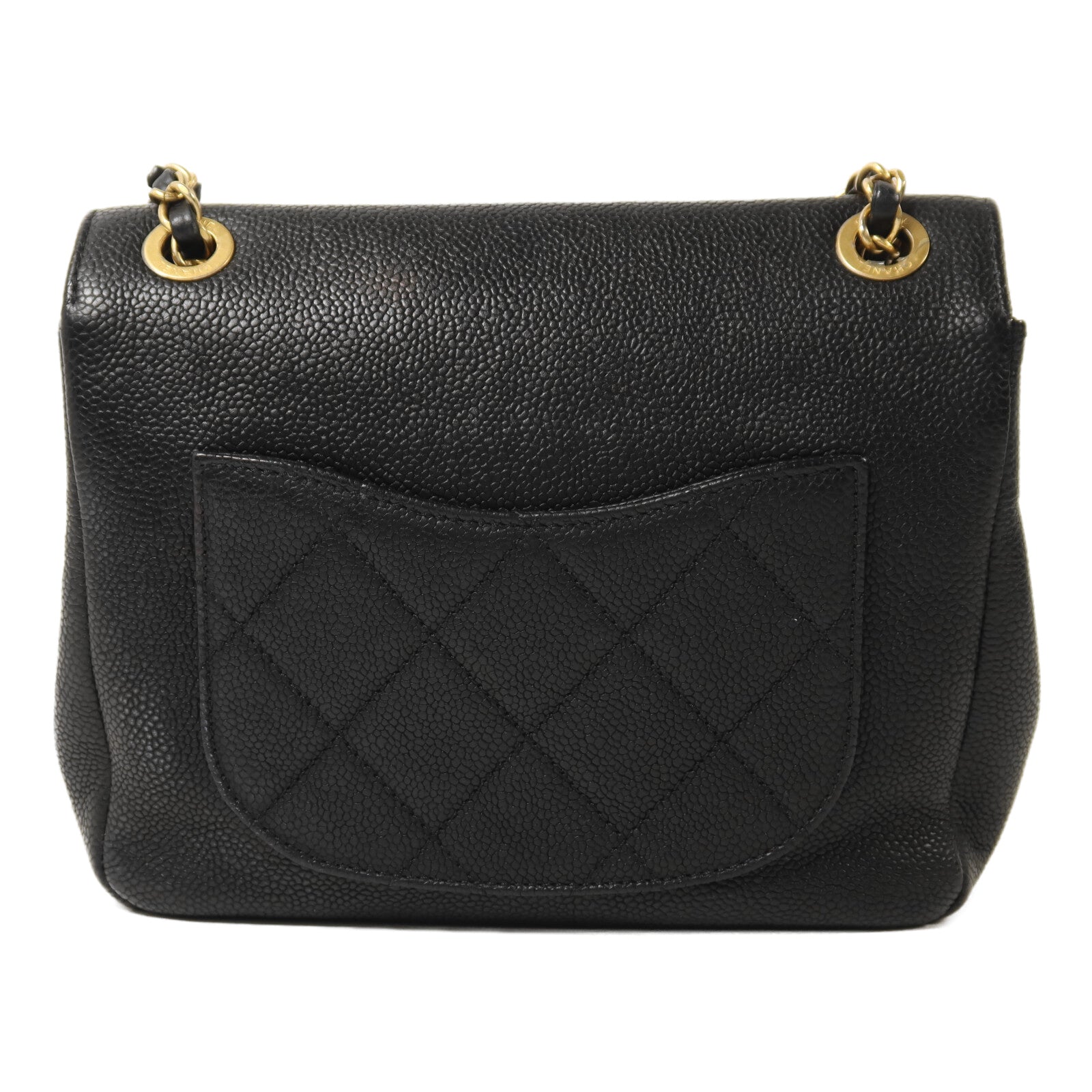 CHANEL 牛皮皮革Chain Shoulder金扣鏈帶肩背袋