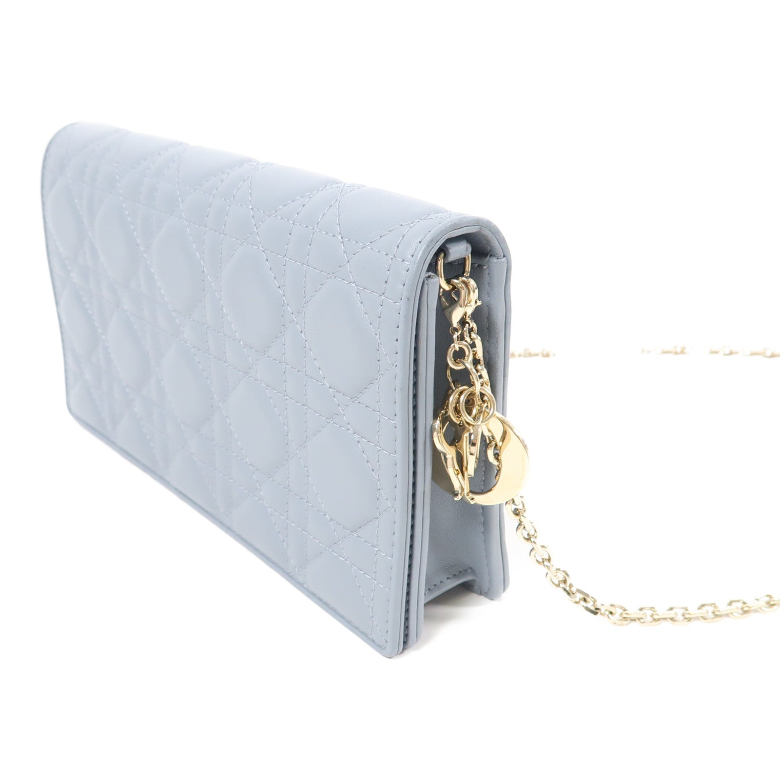 Dior 羊皮皮革Lady Dior Pouch金扣鏈帶肩背袋