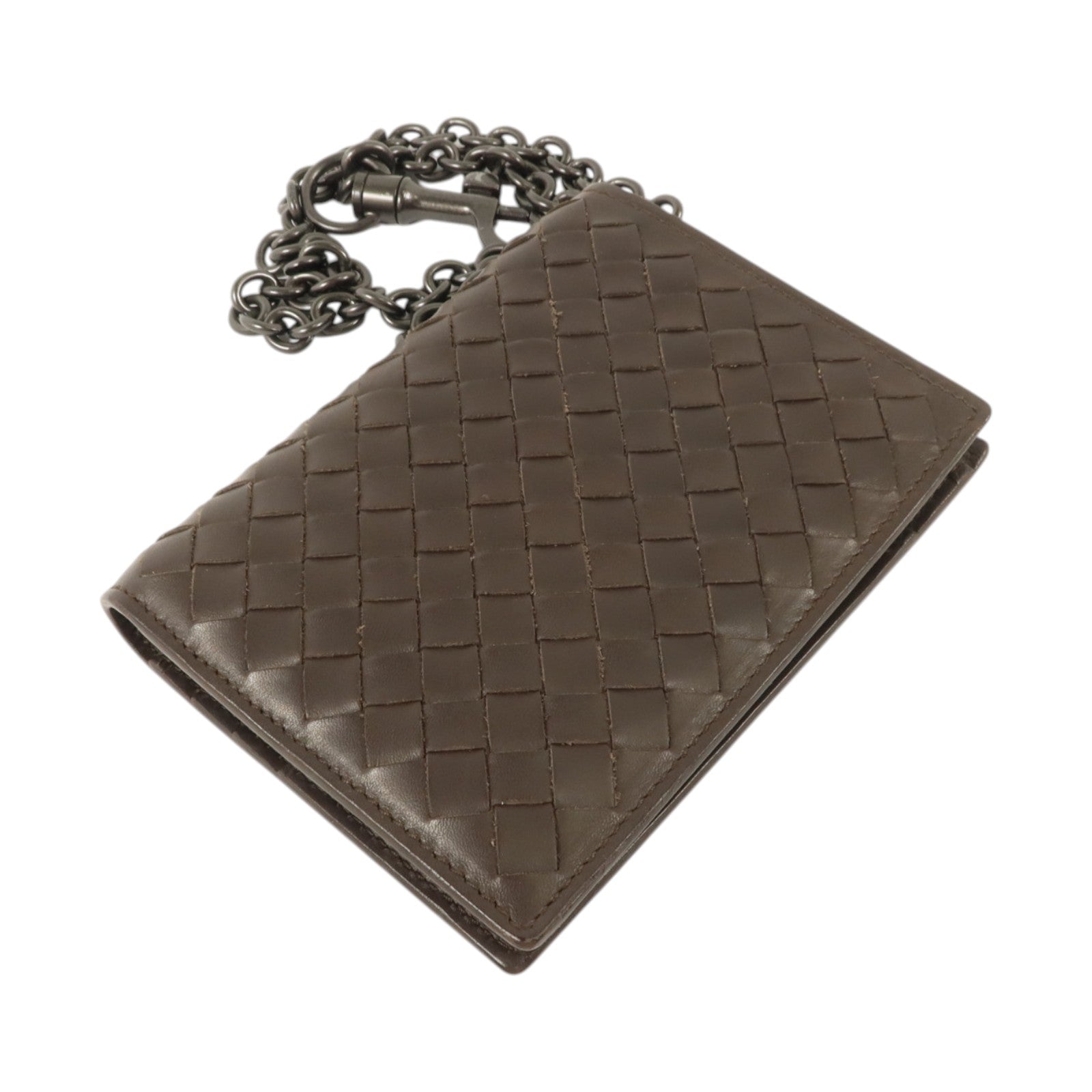 BOTTEGA VENETA 織紋皮革Bifold Wallet With Chain錢包