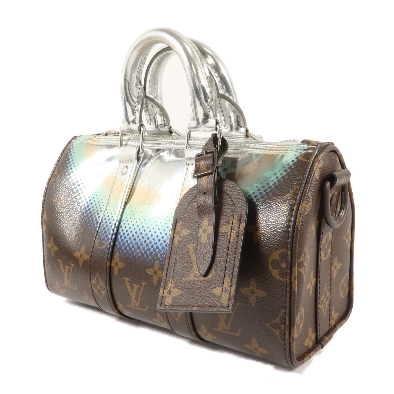 LOUIS VUITTON Mono-Metallic Nebula Keepall Bandouliere 25手挽肩背兩用袋