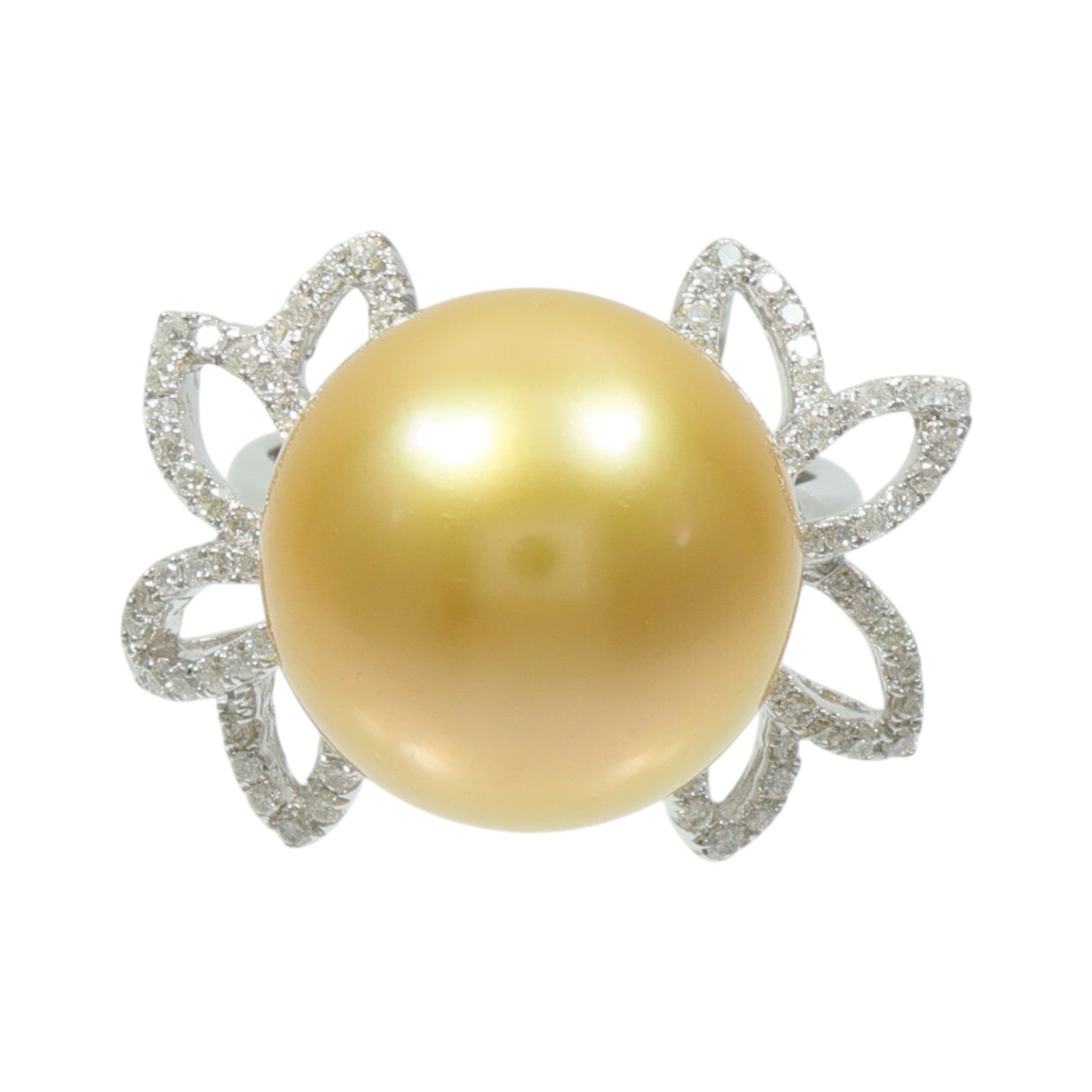 JEWELRY 18K白金Pearl Diamond Ring珍珠/鑽石戒指