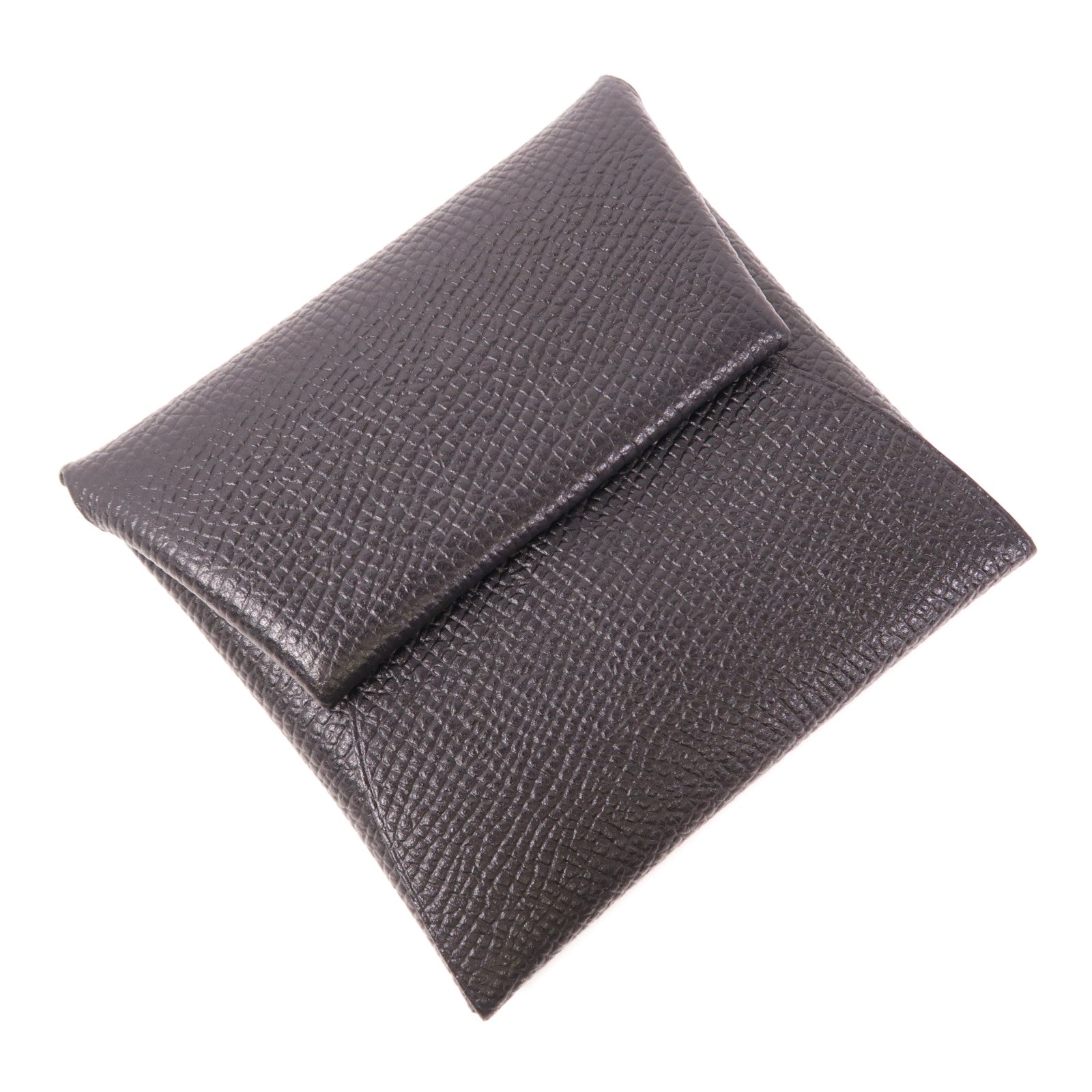 HERMES PHW Bastia Coin Case Epsom Leather Noir