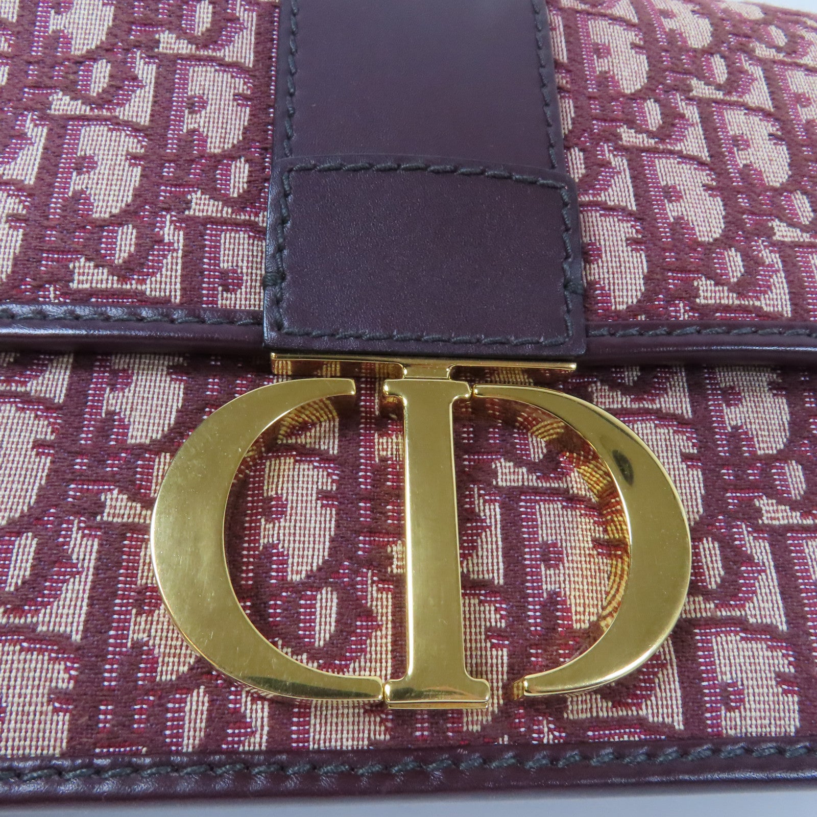 Dior 【激減優惠】帆布Montaigne金扣肩背袋紅色