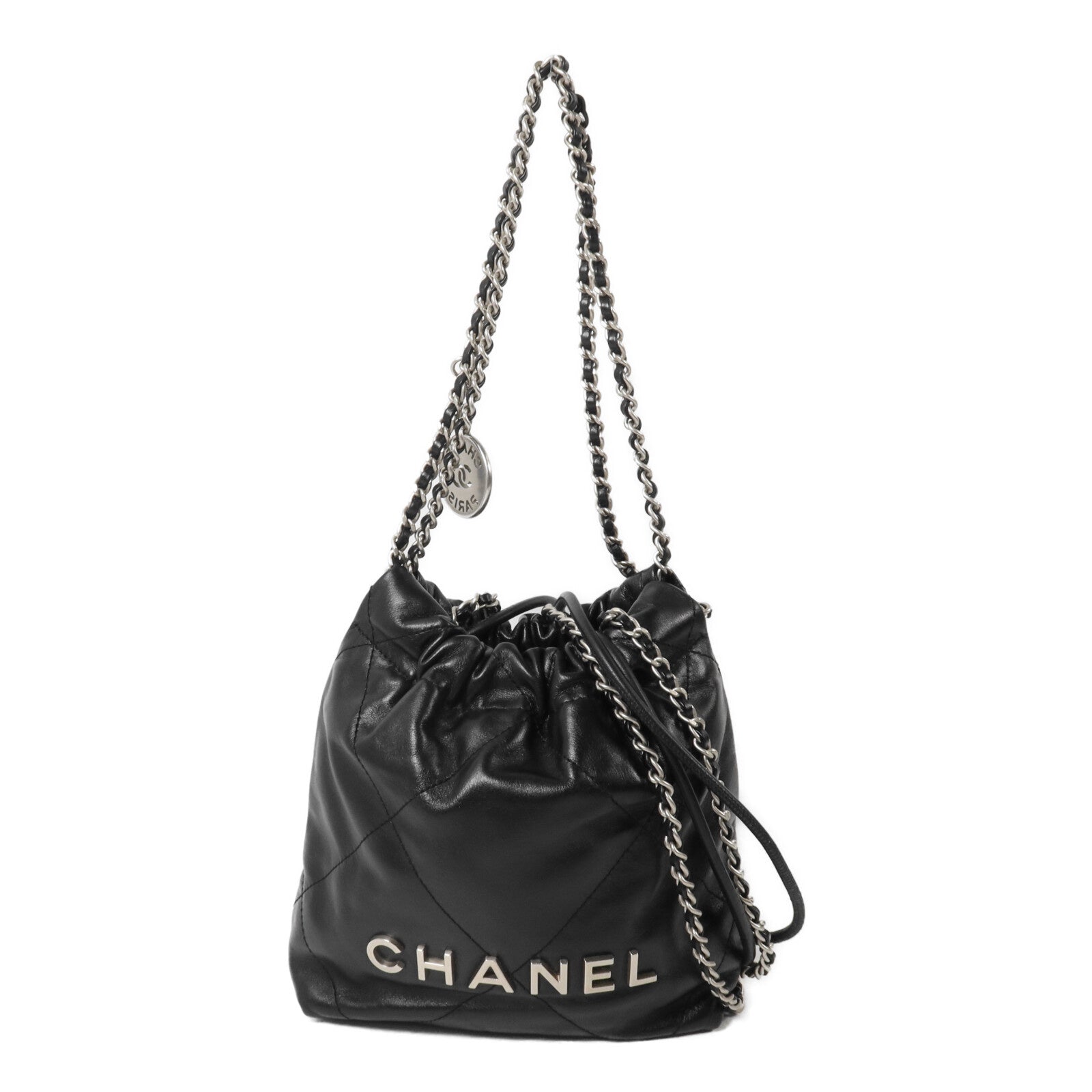 CHANEL 牛皮皮革Chanel 22 Mini鏈帶手挽肩背兩用袋