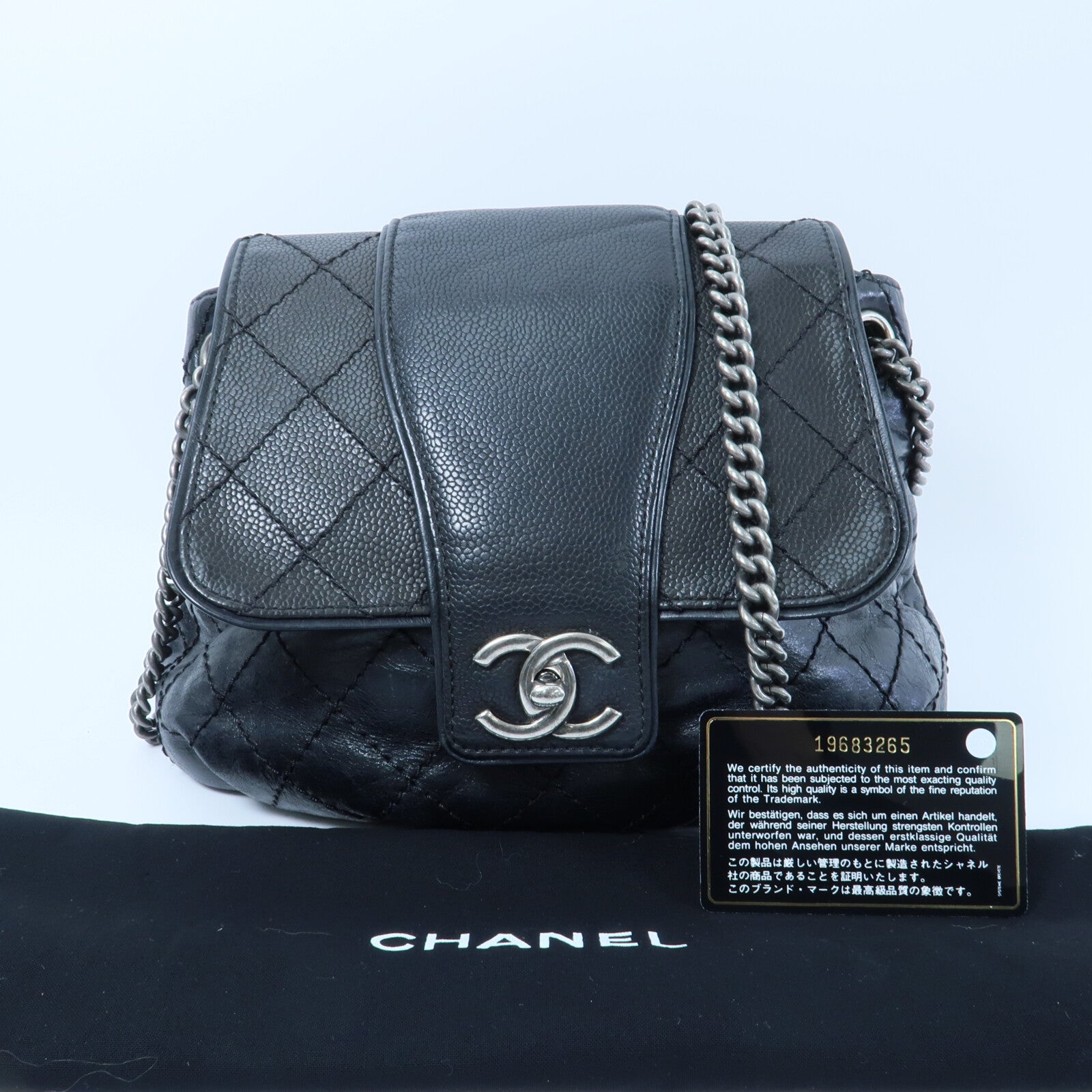 CHANEL 牛皮皮革Shoulder Bag鏈帶肩背袋