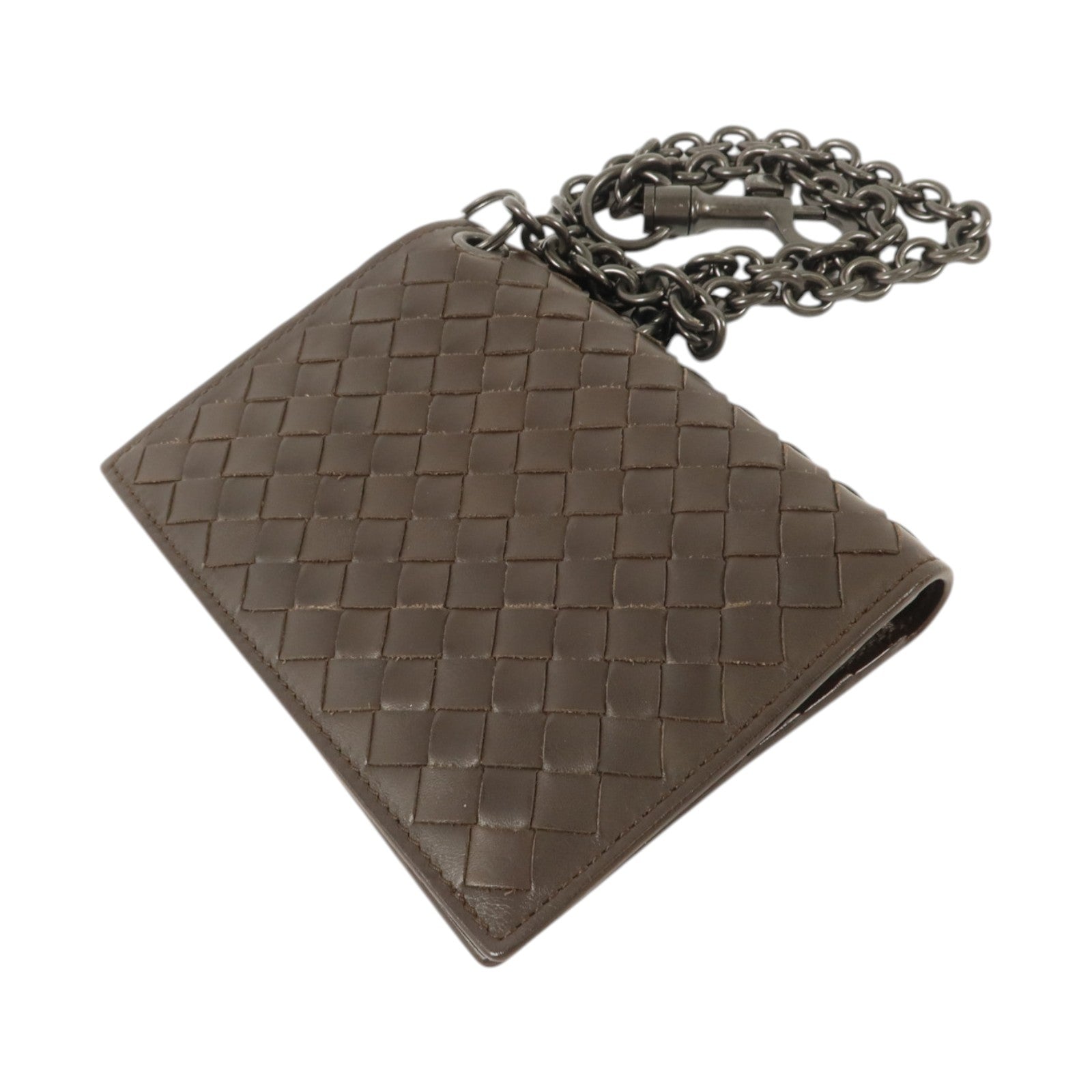 BOTTEGA VENETA 織紋皮革Bifold Wallet With Chain錢包