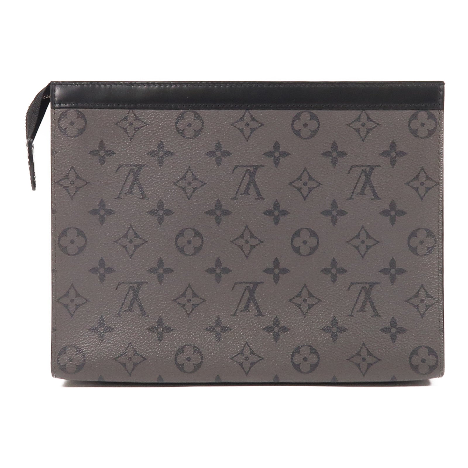 LOUIS VUITTON Monogram Eclipse Pochette Voyage MM銀扣手拿包