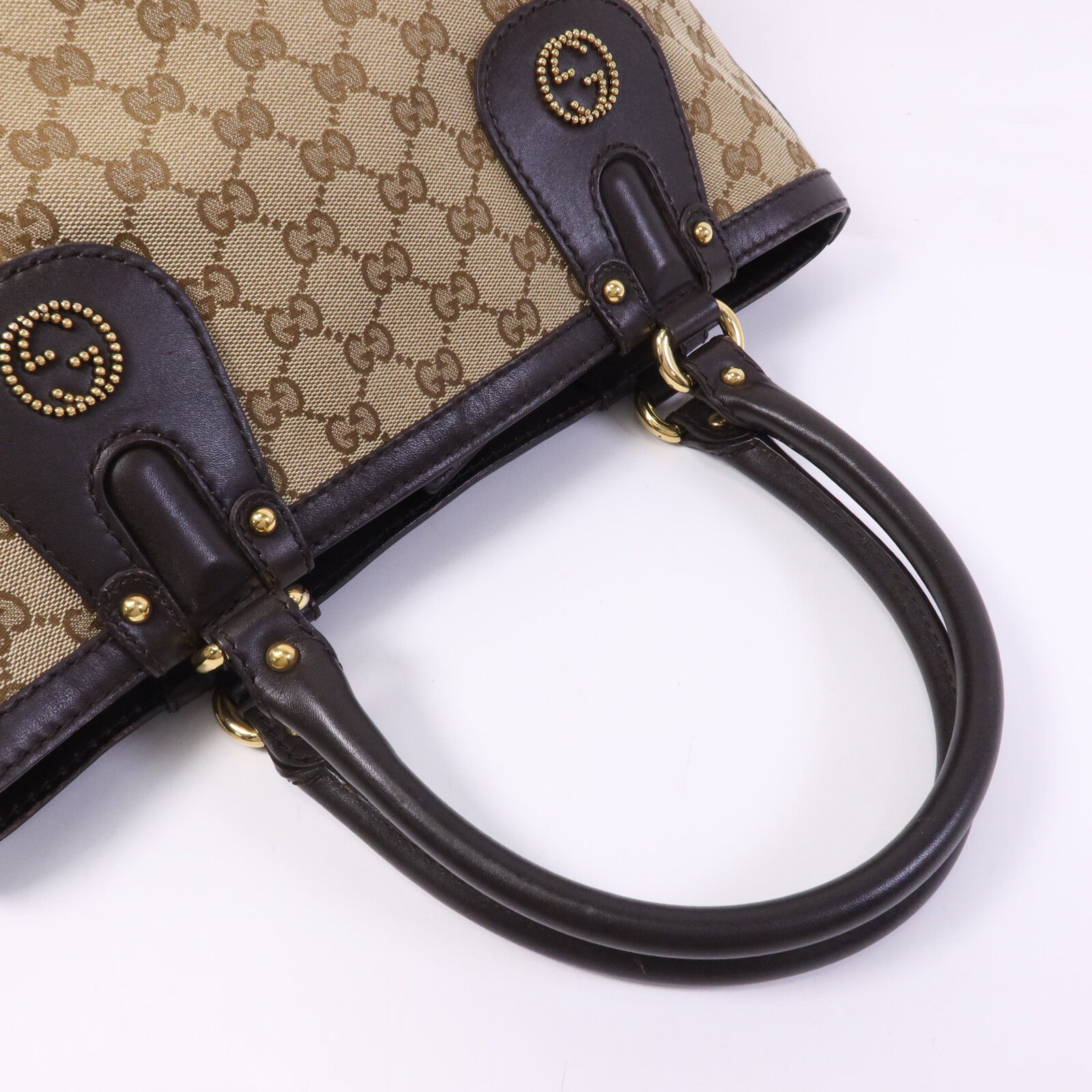 GUCCI 帆布Scarette Tote Bag金扣手挽袋