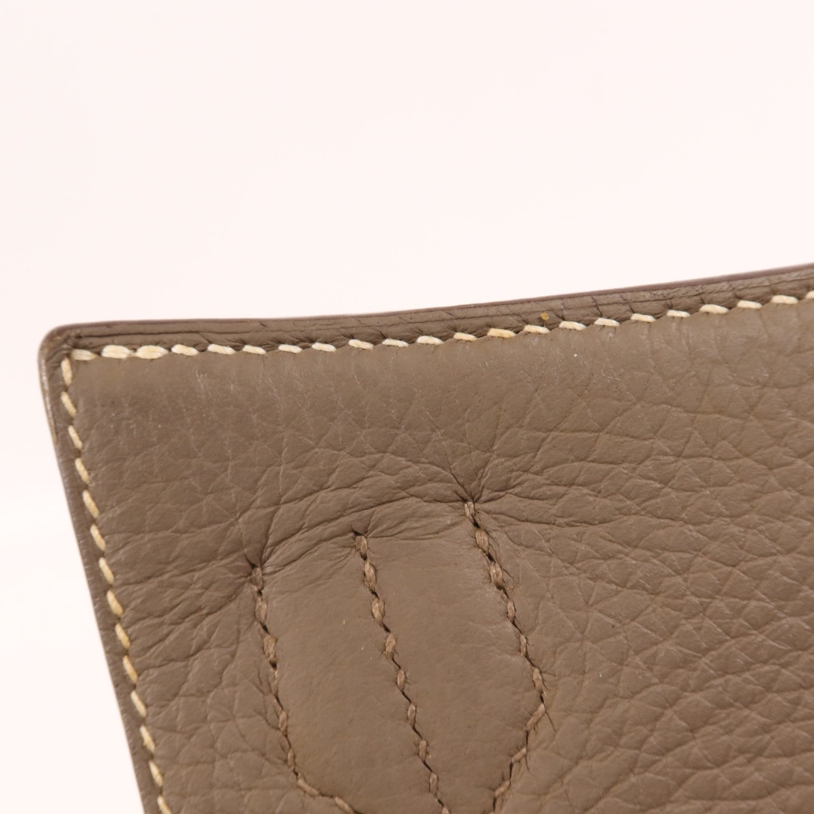 HERMES Clemence皮革Jypsiere銀扣肩背袋Etoupe