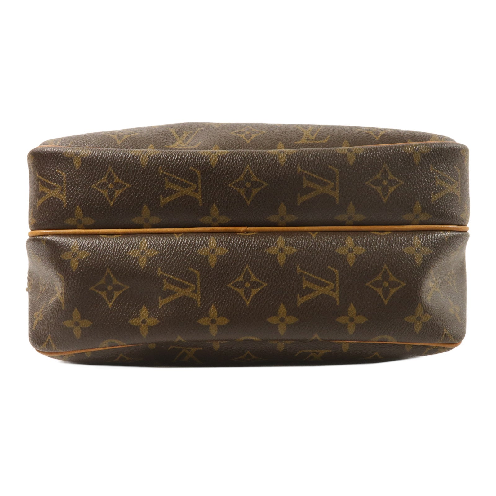 LOUIS VUITTON Monogram Reporter PM金扣肩背袋棕色