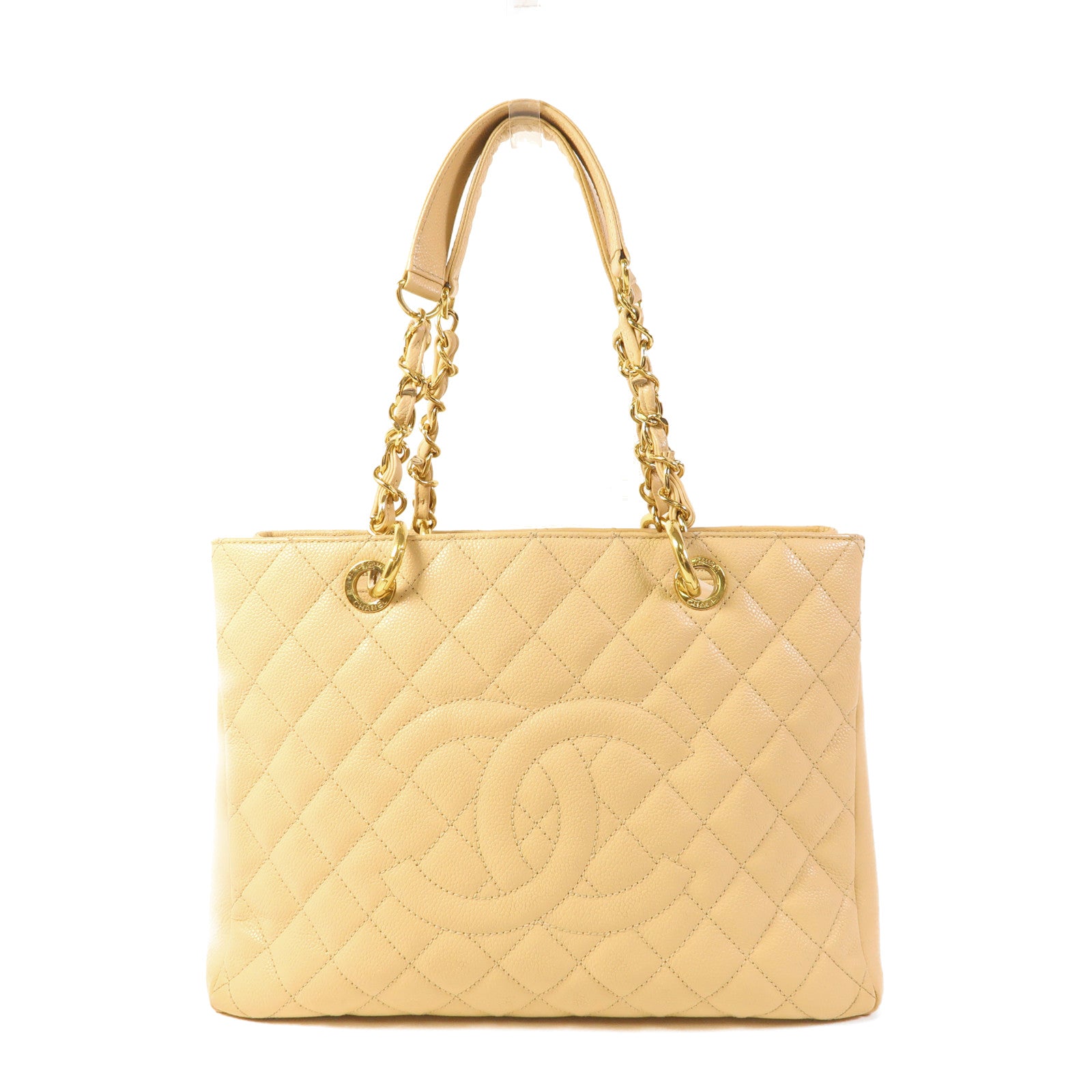 CHANEL 牛皮皮革GST Grand Shopping Tote Bag金扣肩背袋/手挽袋