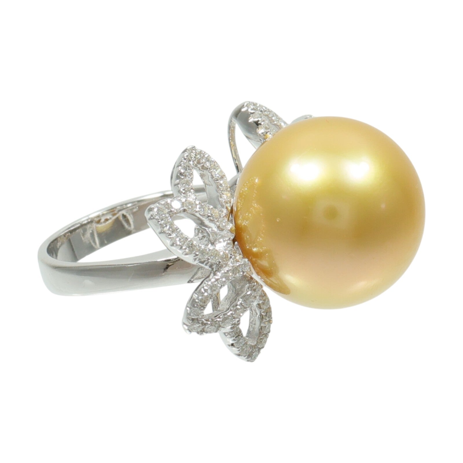 JEWELRY 18K白金Pearl Diamond Ring珍珠/鑽石戒指