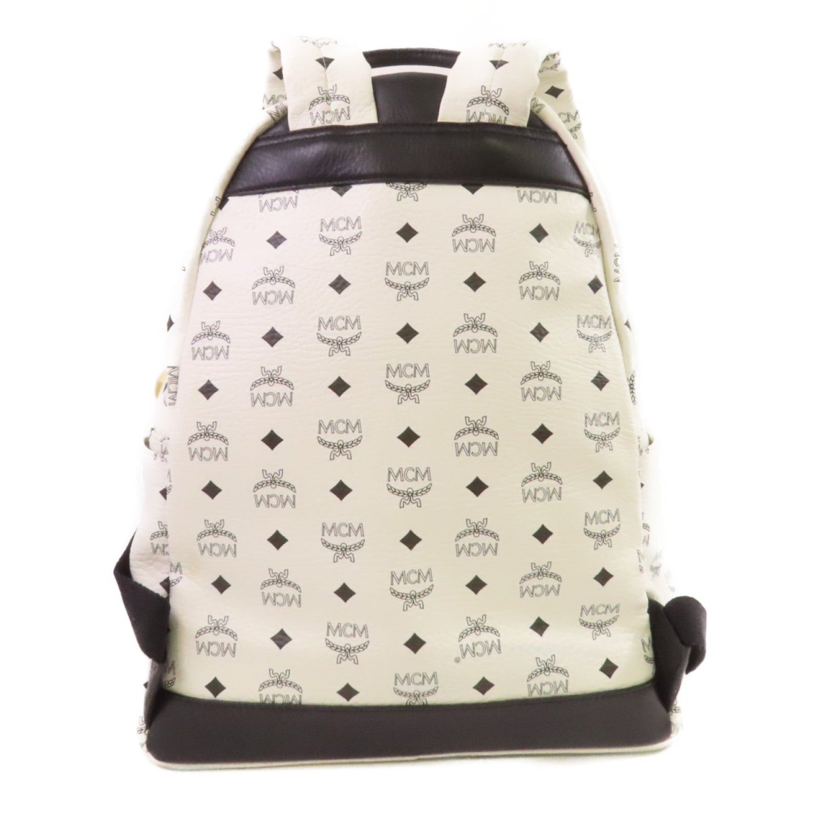 MCM PVC Stark Side Studs Backpack銀扣背包白色