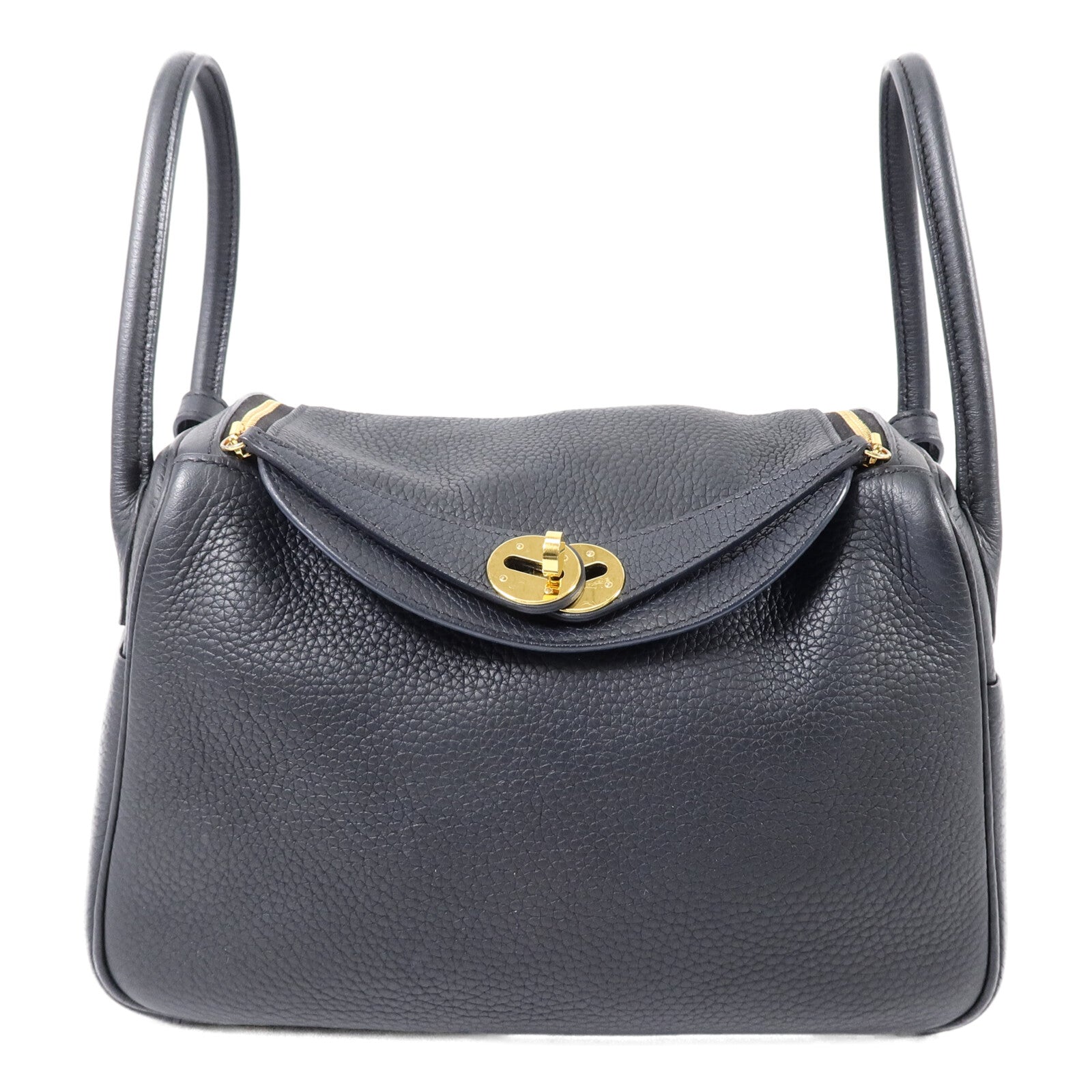 HERMES Clemence皮革Lindy 26手挽肩背兩用袋Noir