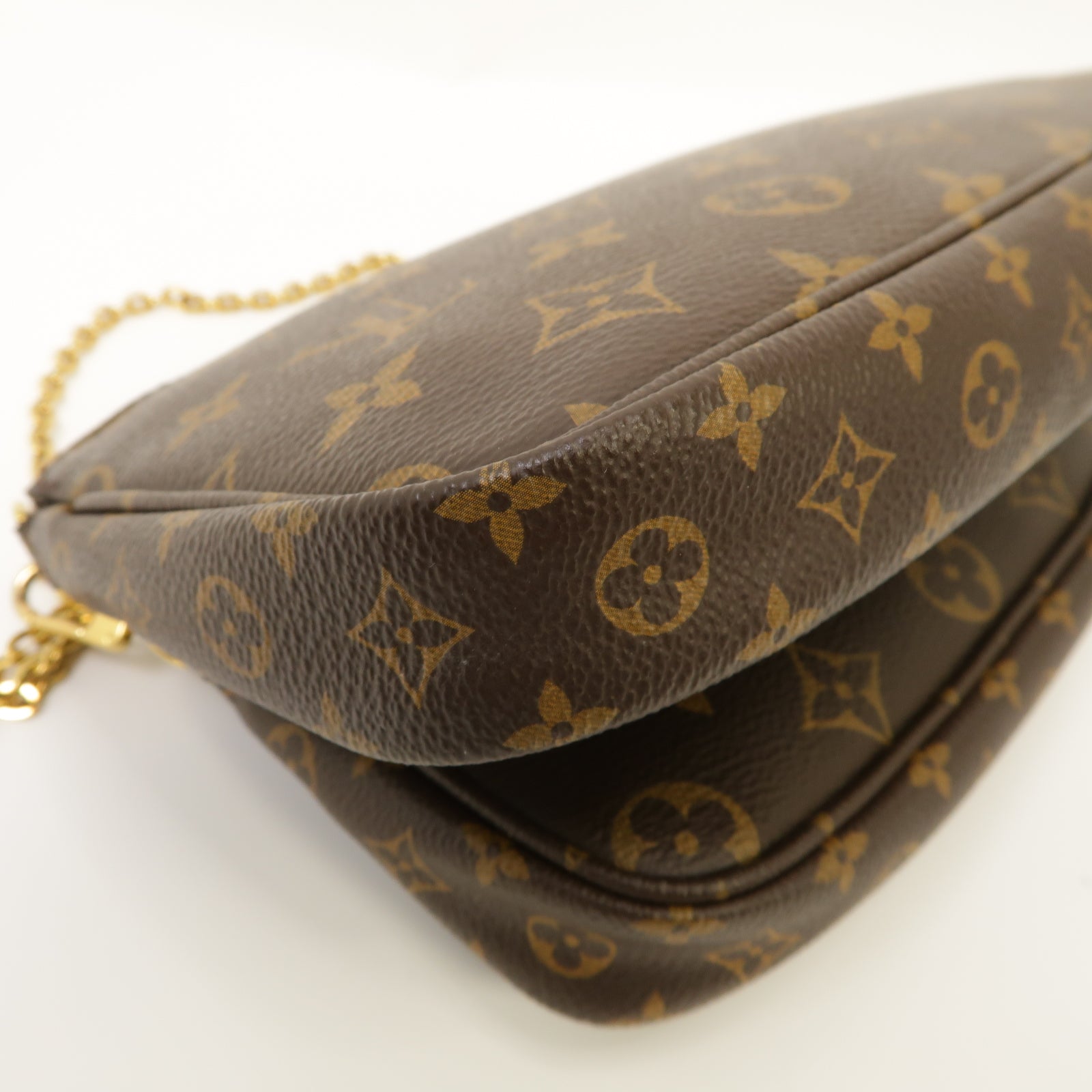 LOUIS VUITTON 【激減優惠】Monogram Multi Pochette Accessoires金扣肩背袋棕色