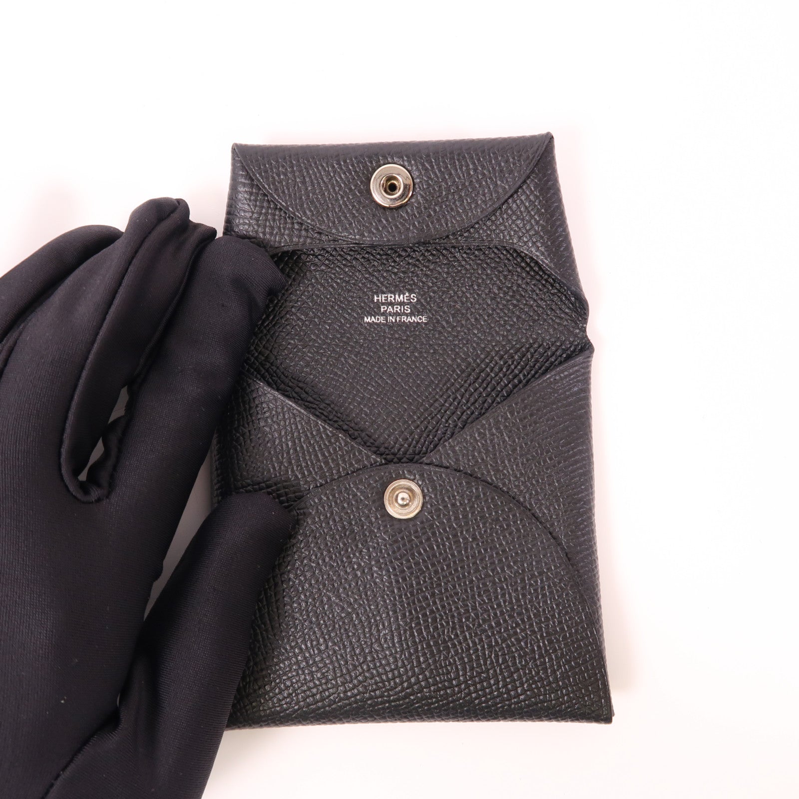 HERMES PHW Bastia Coin Case Epsom Leather Noir