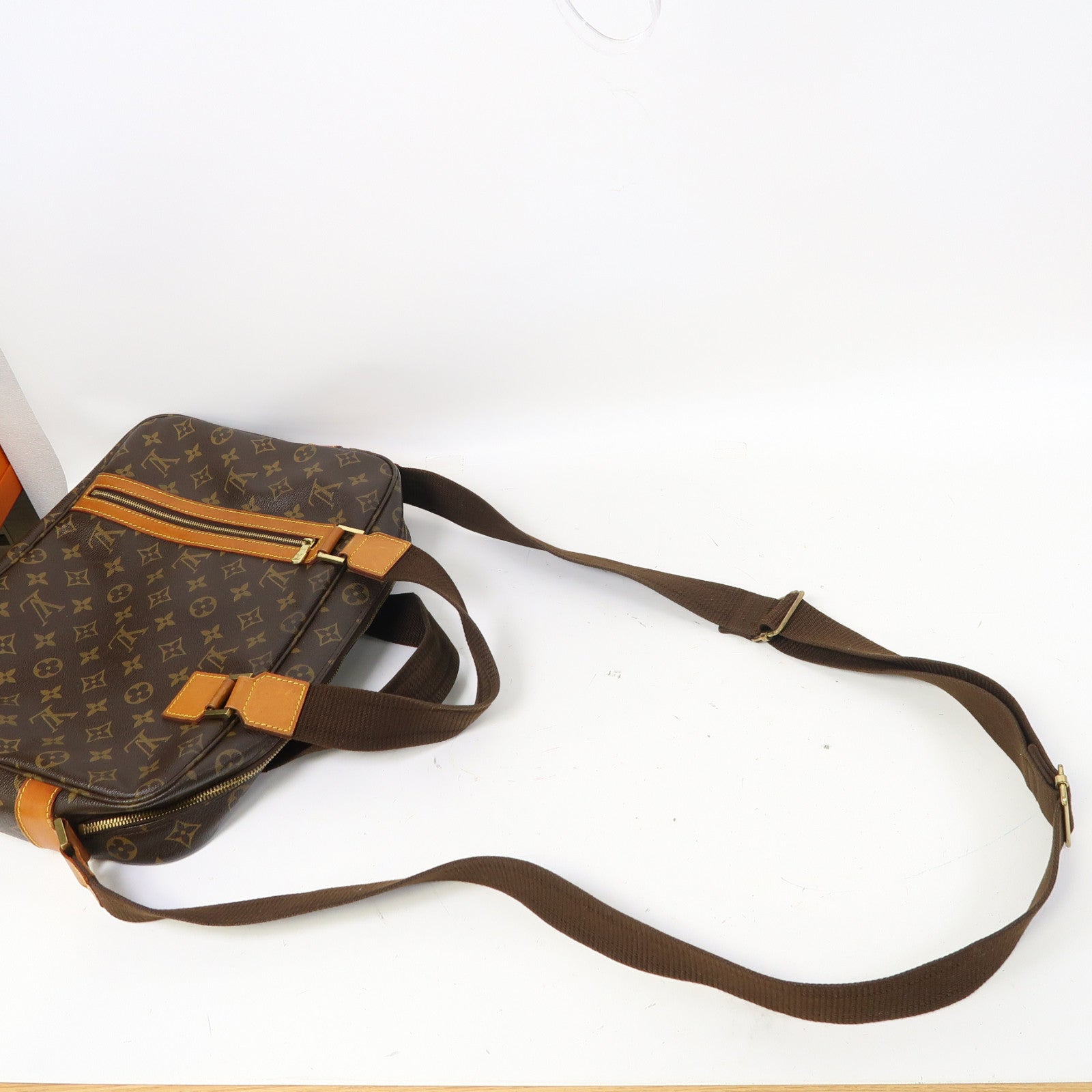 LOUIS VUITTON Monogram Sac Bosphore金扣手挽肩背兩用袋啡色