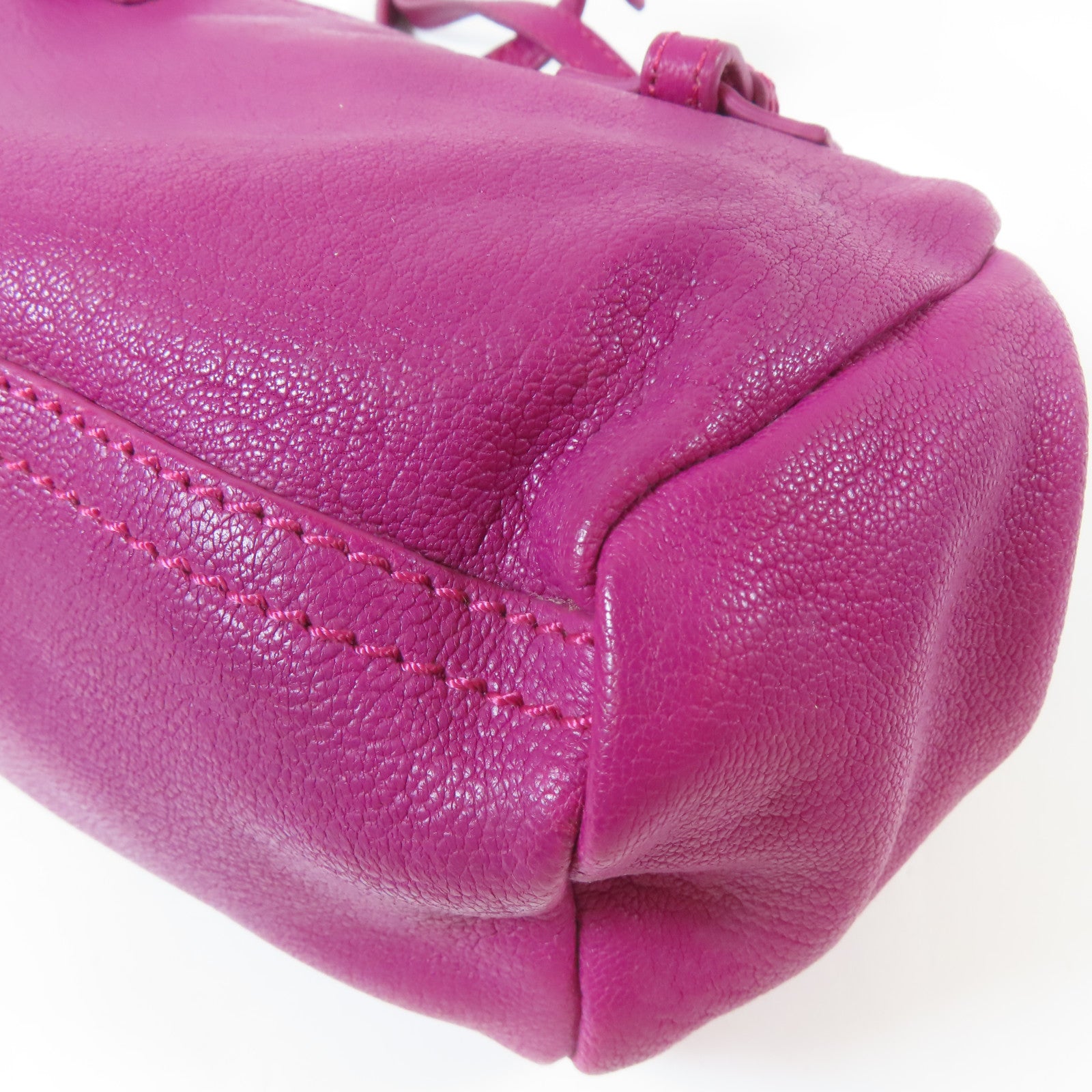 GIVENCHY 皮革Mini Pandora銀扣肩背袋紫色