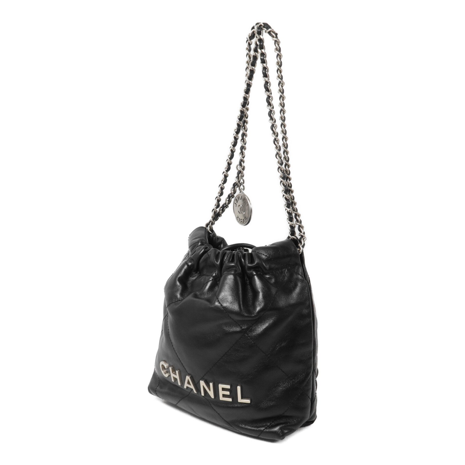 CHANEL 牛皮皮革Chanel 22 Mini鏈帶手挽肩背兩用袋