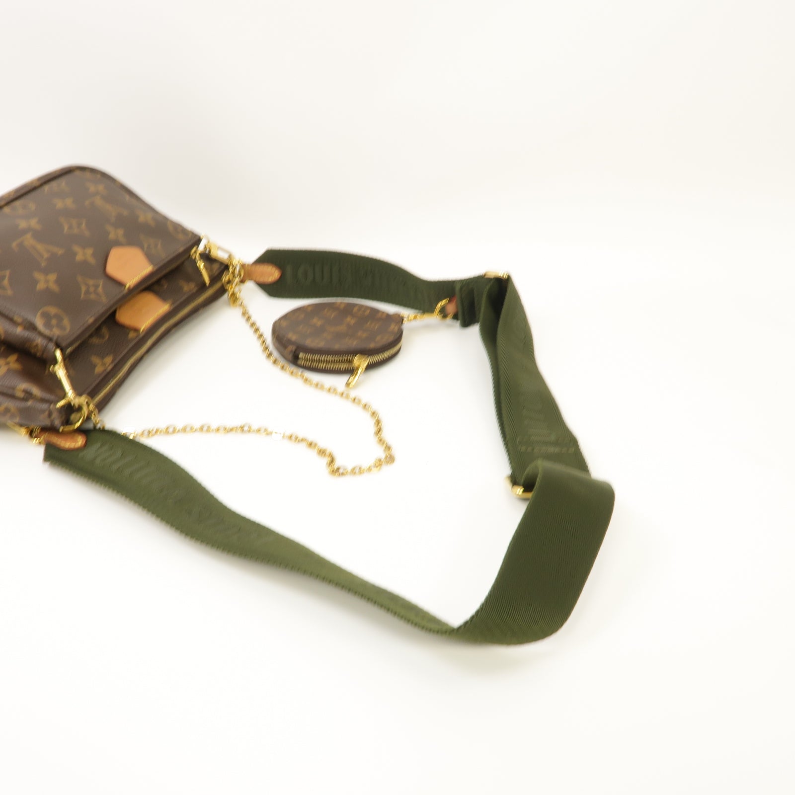 LOUIS VUITTON 【激減優惠】Monogram Multi Pochette Accessoires金扣肩背袋棕色