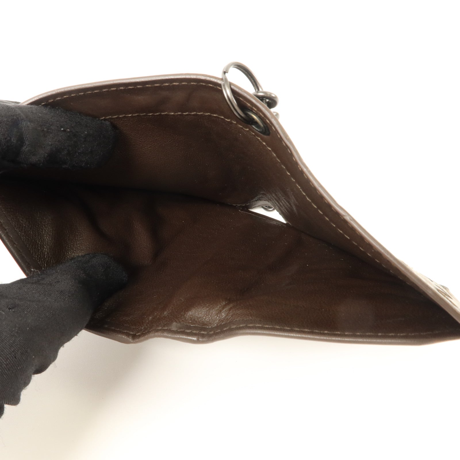 BOTTEGA VENETA 織紋皮革Bifold Wallet With Chain錢包