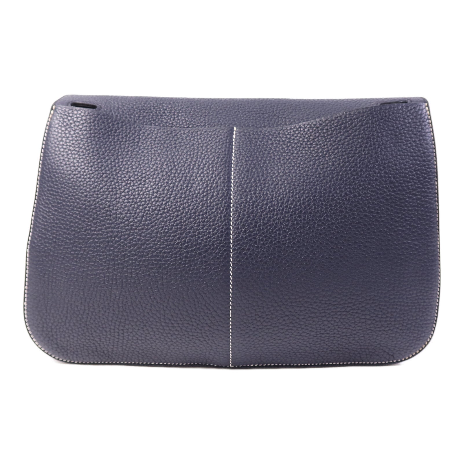 HERMES 【激減優惠】Clemence皮革Halzan 31銀扣手挽肩背兩用袋Bleu Nuit