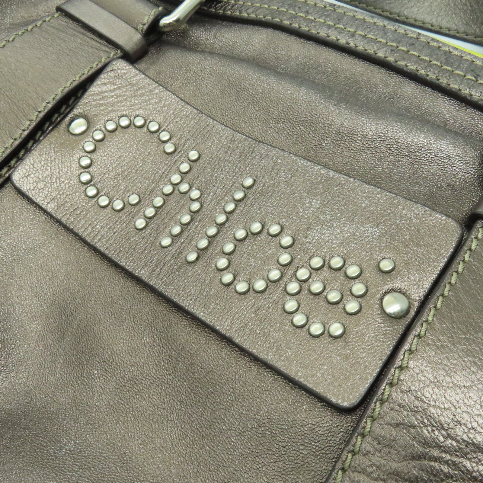 Chloe 【激減優惠】羊皮皮革Shoulder Bag銀扣肩背袋銅色