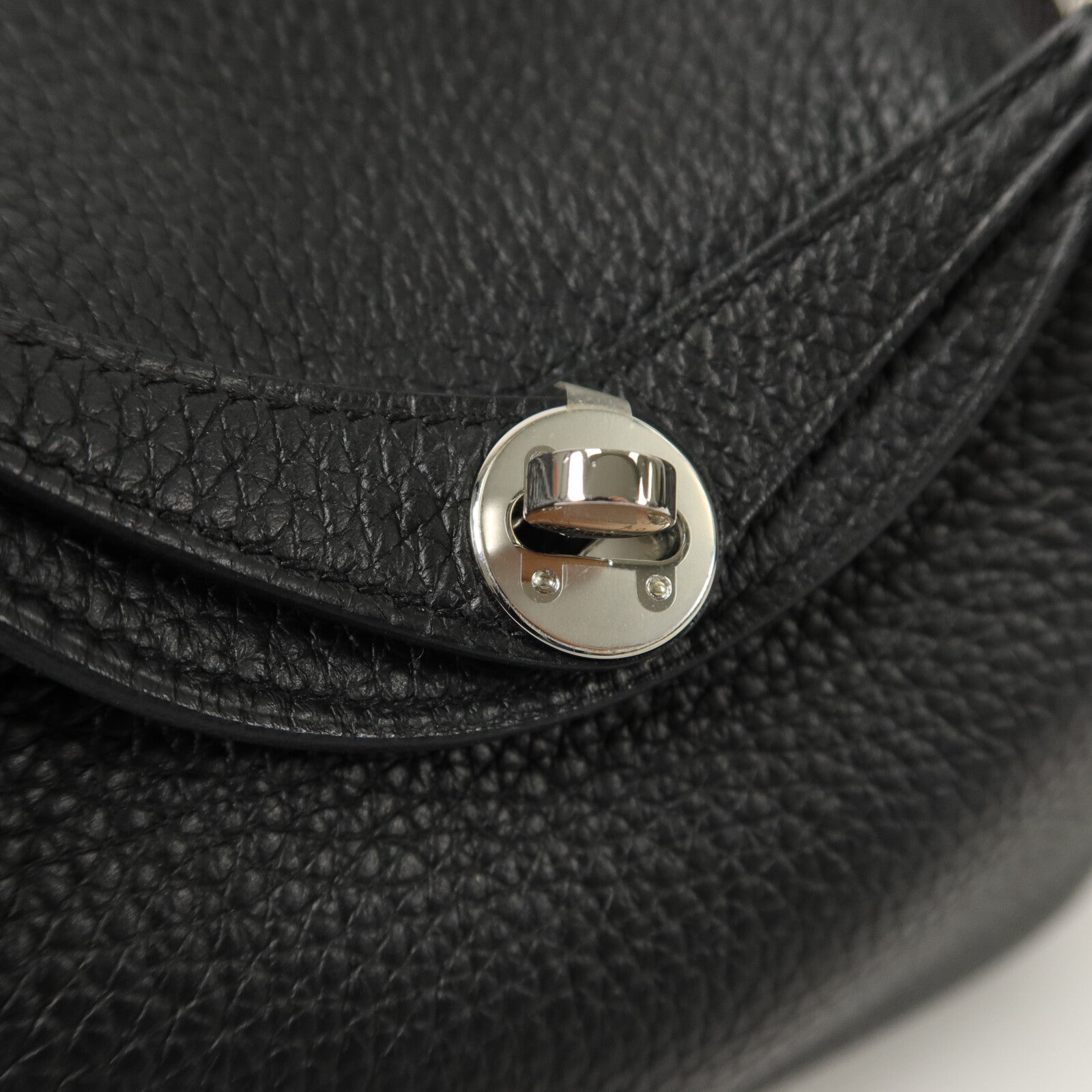 HERMES Clemence皮革Mini Lindy手挽肩背兩用袋Noir