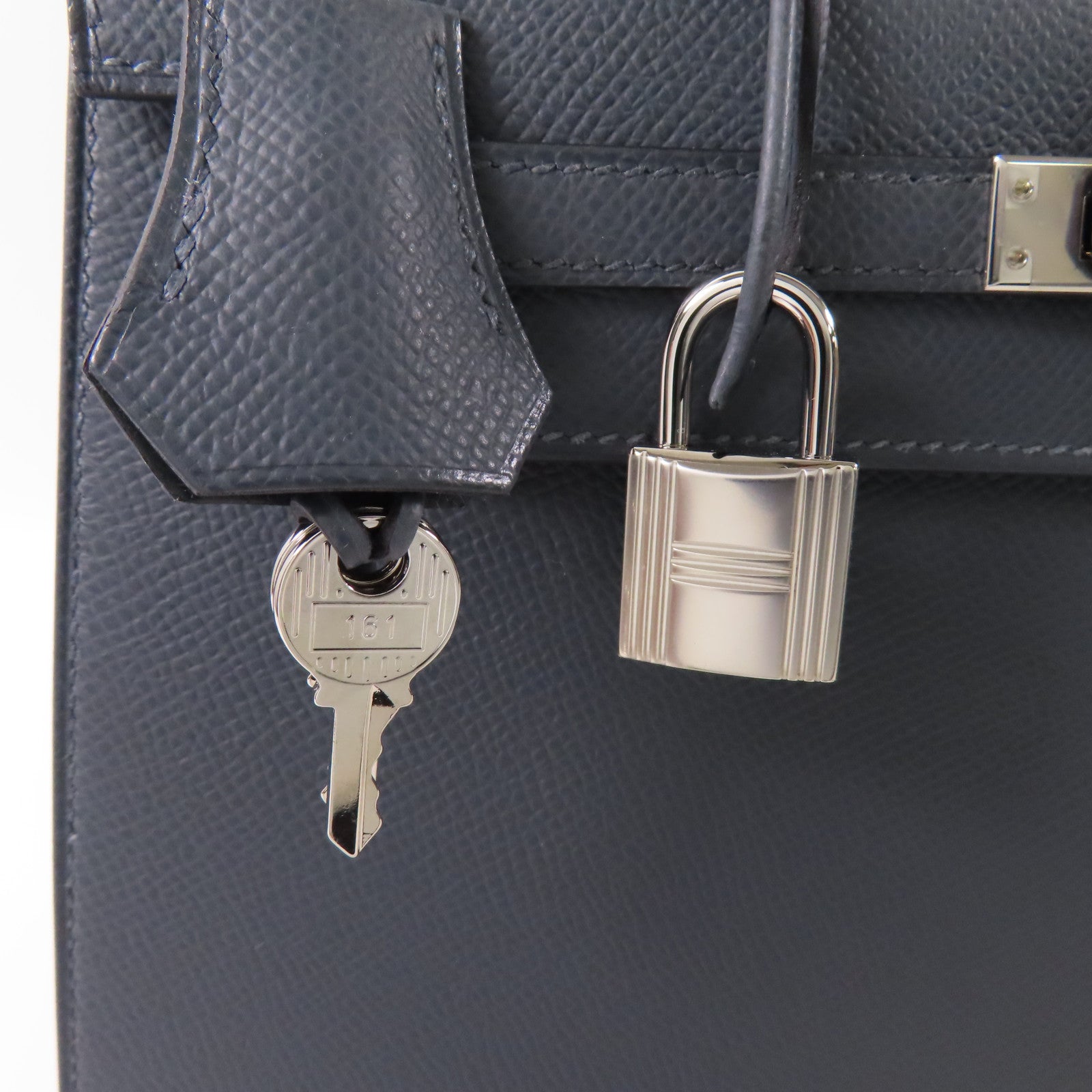 HERMES 【激減優惠】Epsom皮革Kelly 25銀扣手挽肩背兩用袋Gris Misty