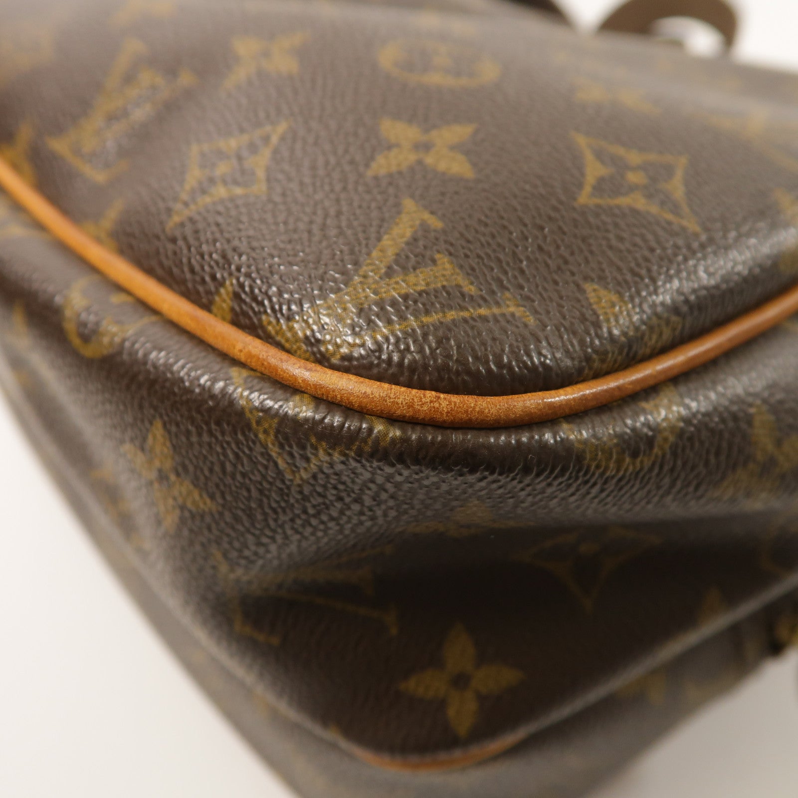 LOUIS VUITTON Monogram Reporter PM金扣肩背袋棕色