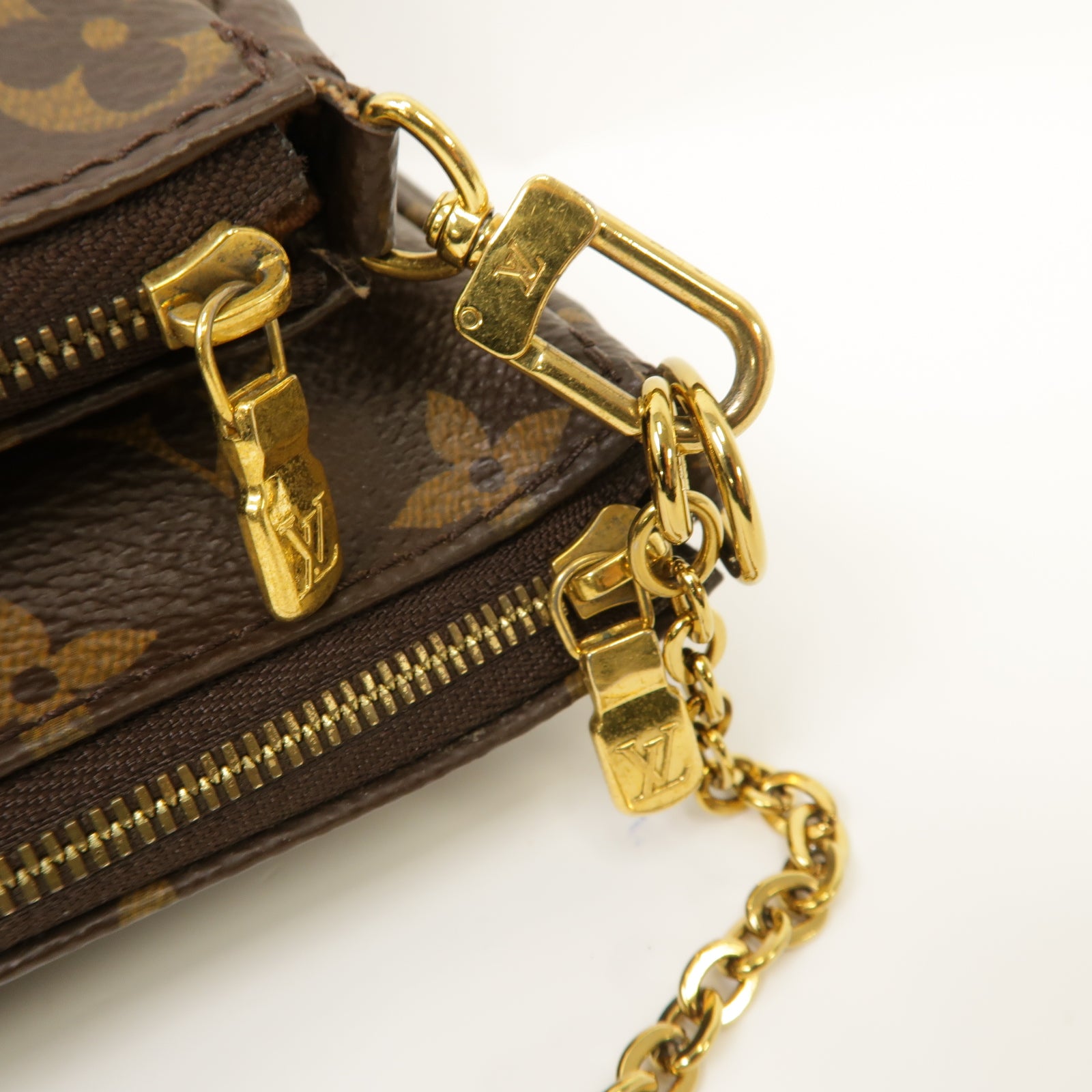 LOUIS VUITTON 【激減優惠】Monogram Multi Pochette Accessoires金扣肩背袋棕色