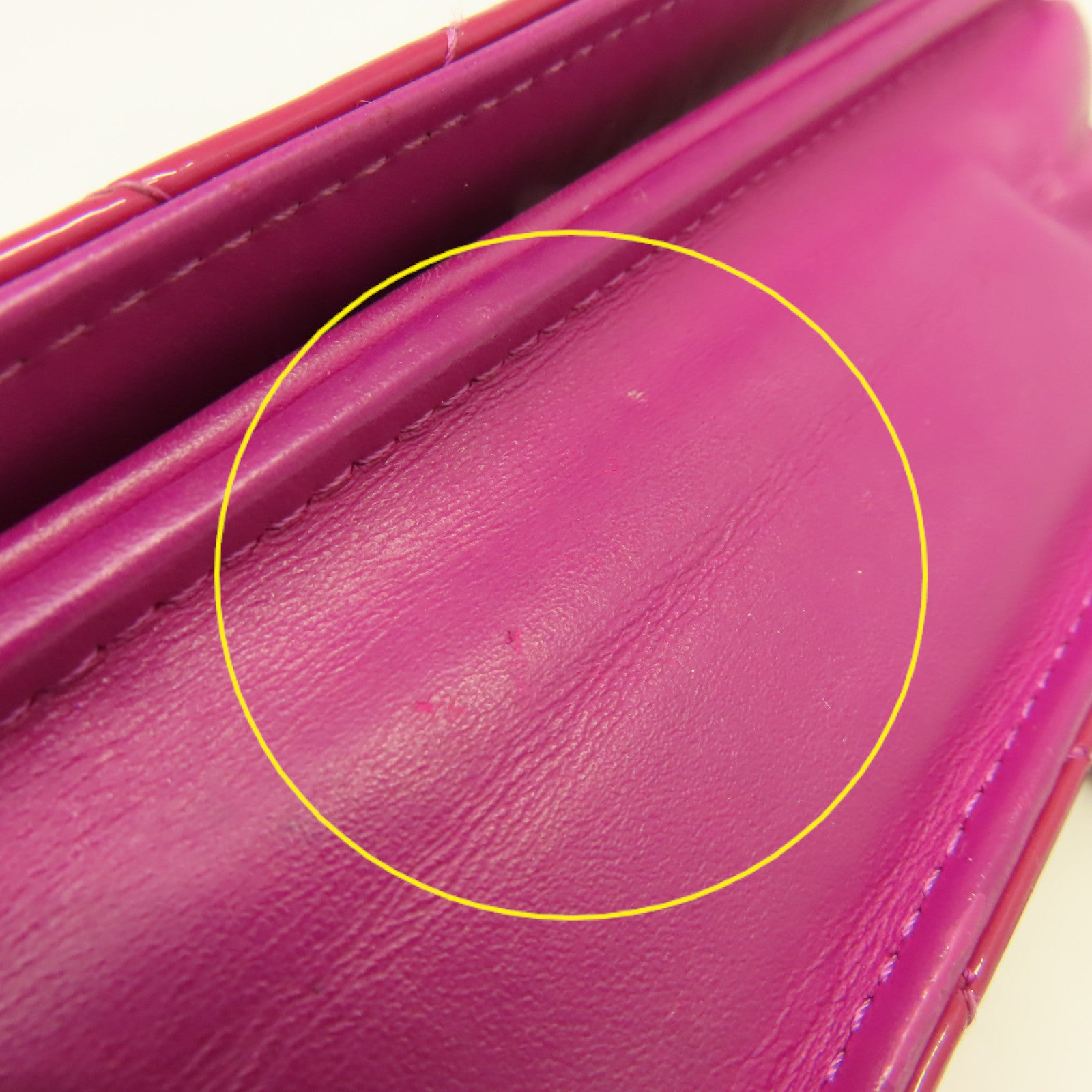 CHANEL 斜紋漆皮皮革WOC Wallet On Chain Shoulder Bag銀扣鏈帶肩背袋紫色