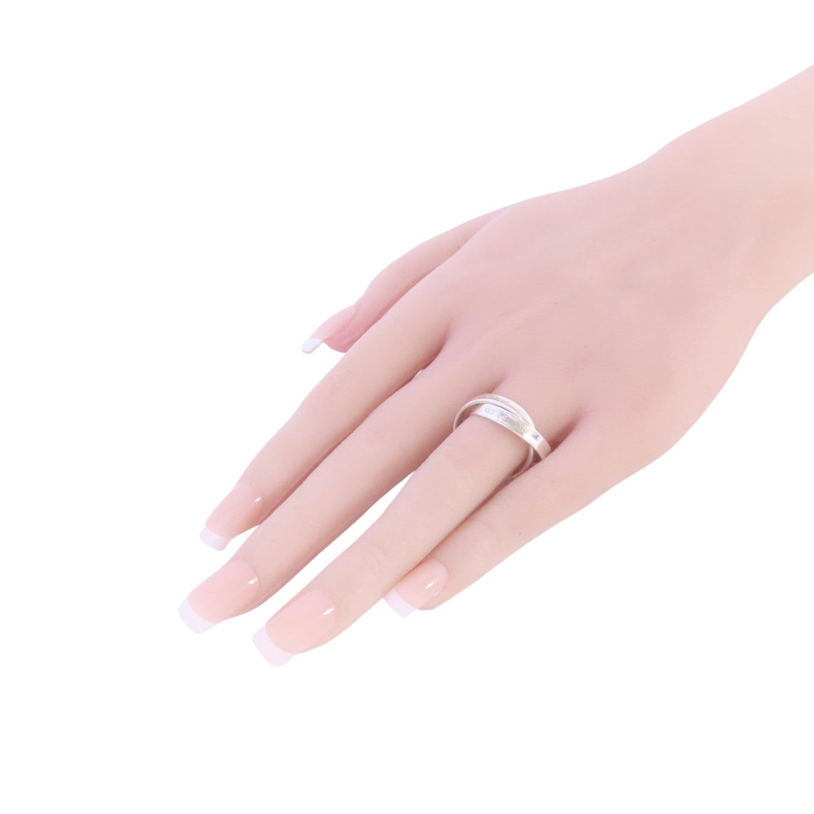TIFFANY＆CO 925純銀1837 Double Silver Ring戒指US#7.5
