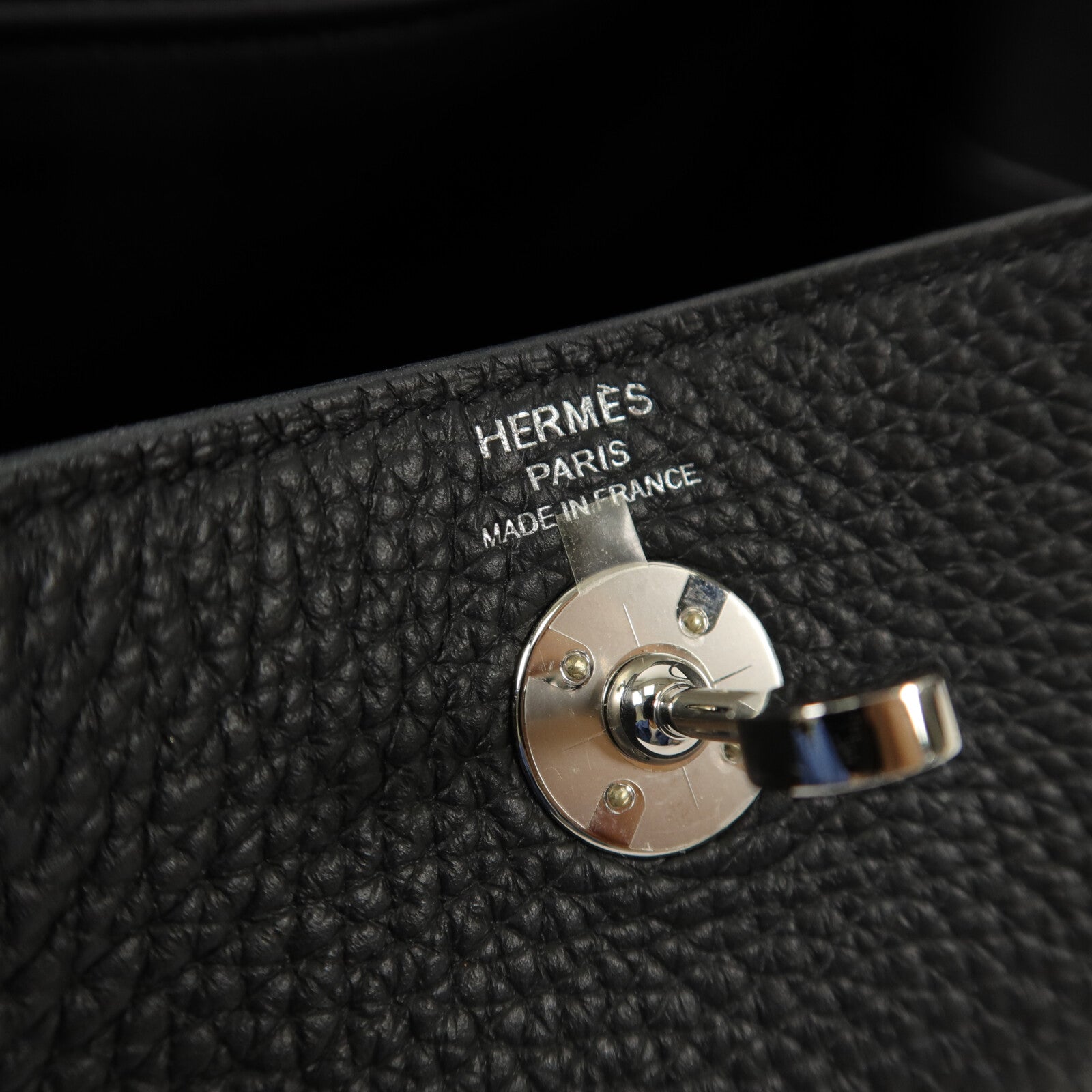 HERMES Clemence皮革Mini Lindy手挽肩背兩用袋Noir