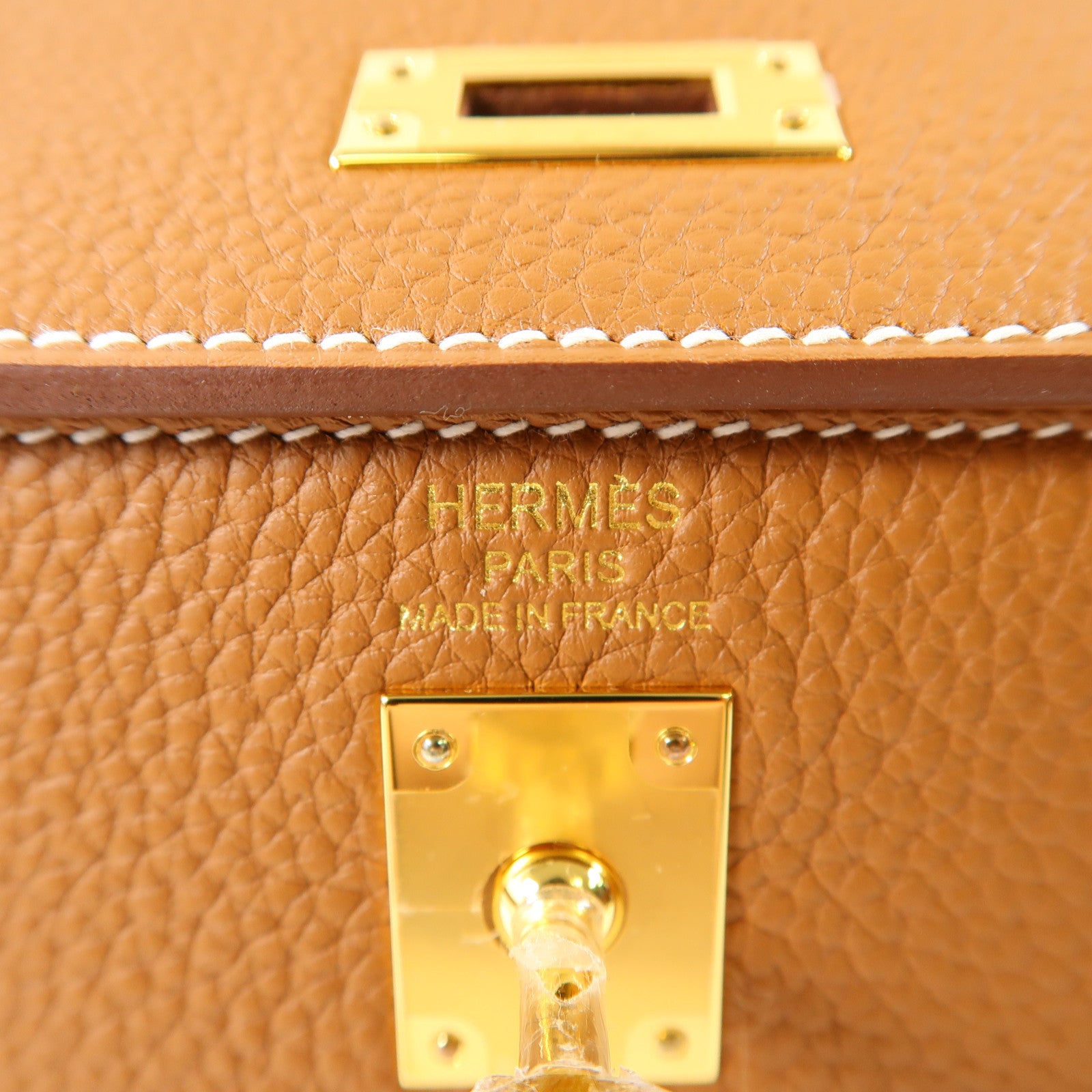 HERMES 【激減優惠】Togo皮革Kelly 25金扣手挽肩背兩用袋37 Gold