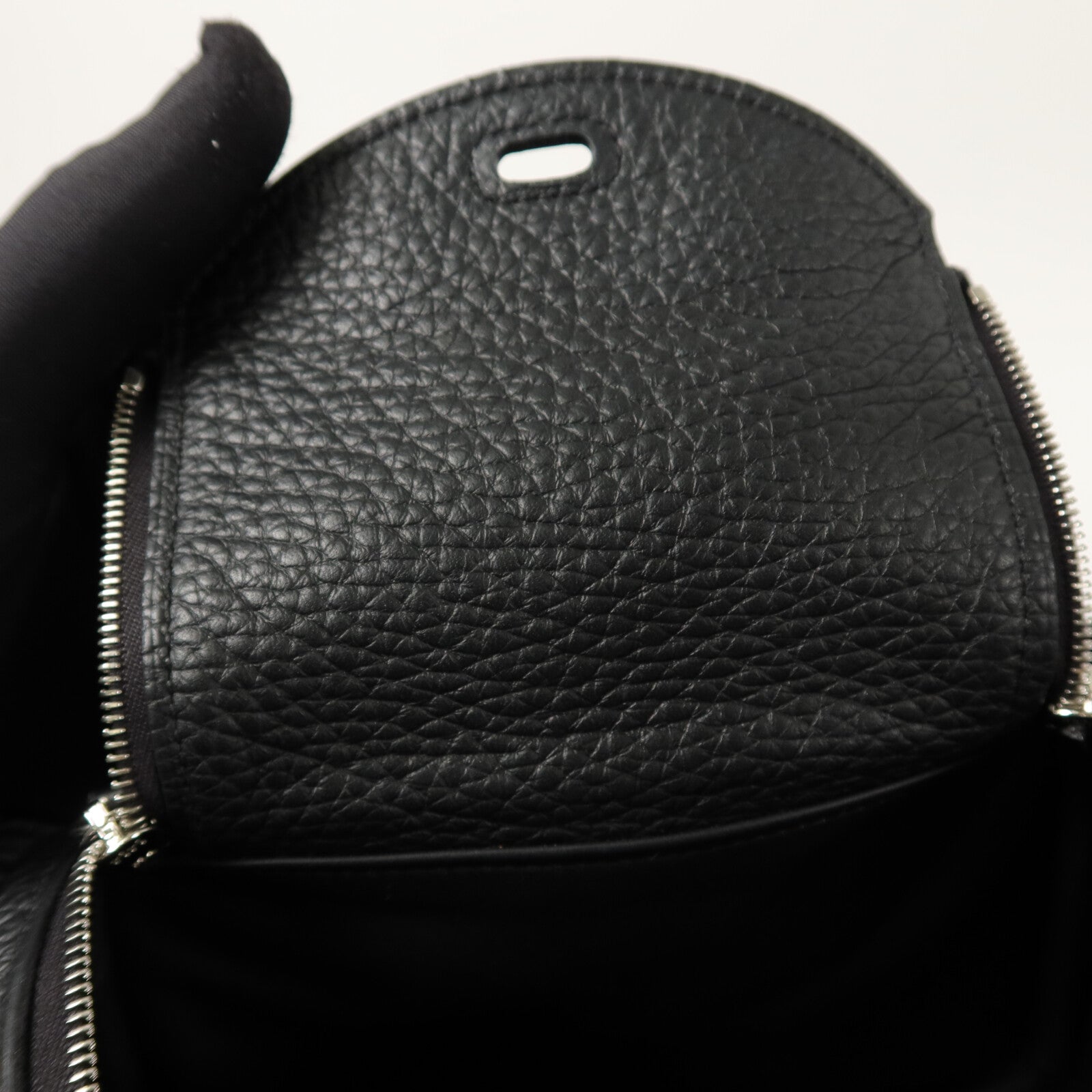 HERMES Clemence皮革Mini Lindy手挽肩背兩用袋Noir