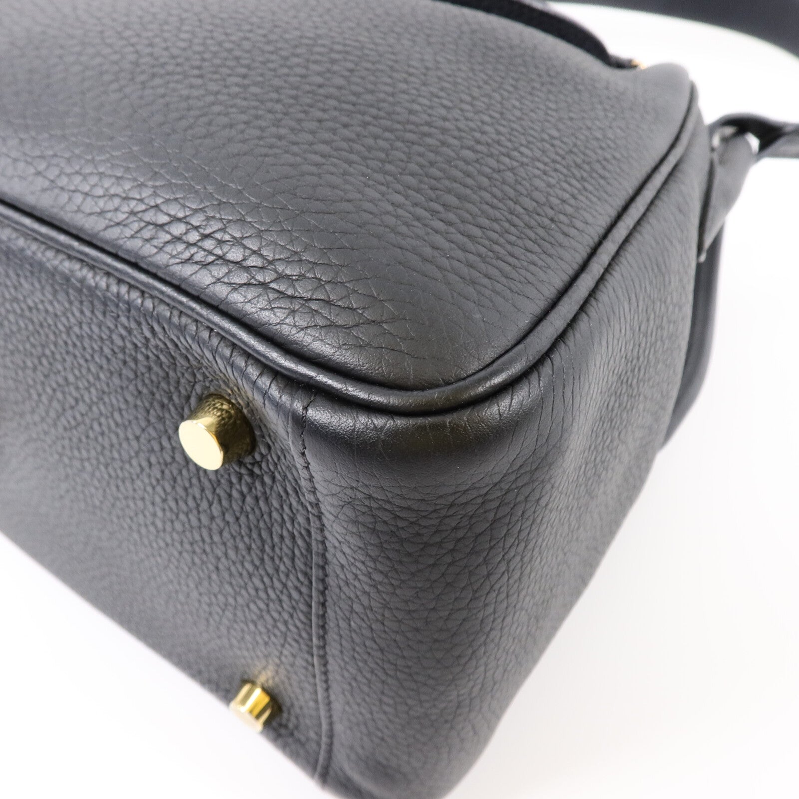 HERMES Clemence皮革Lindy 26手挽肩背兩用袋Noir
